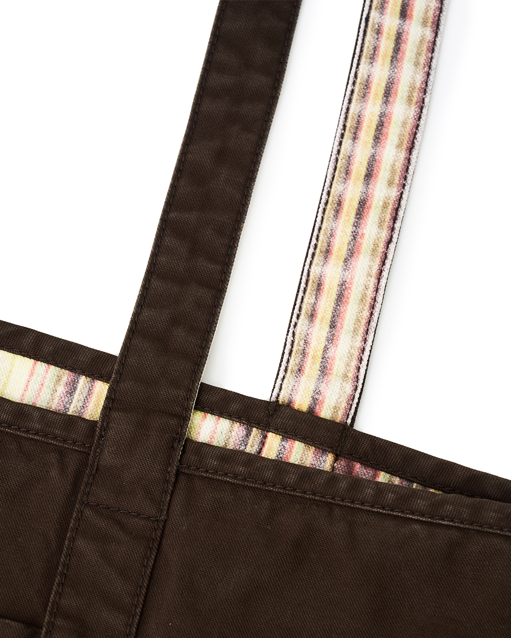 [예약 배송] 선데이세레머니 빈티지 스트라이프 리버시블 토트백 - 브라운([예약 배송] SUNDAY CEREMONY Vintage Stripe Reversible Tote Bag - Brown) - 6
