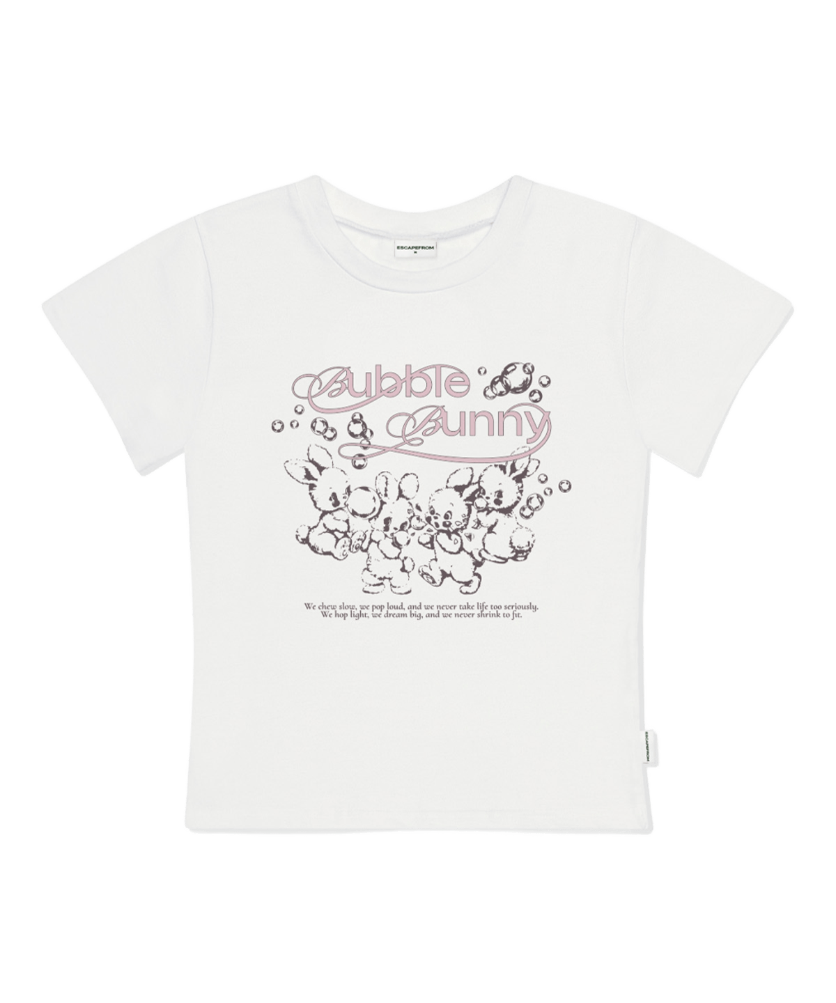 E261STS023IV Escapefrom Bubble Bunny Print Slim Fit T-Shirt Ivory