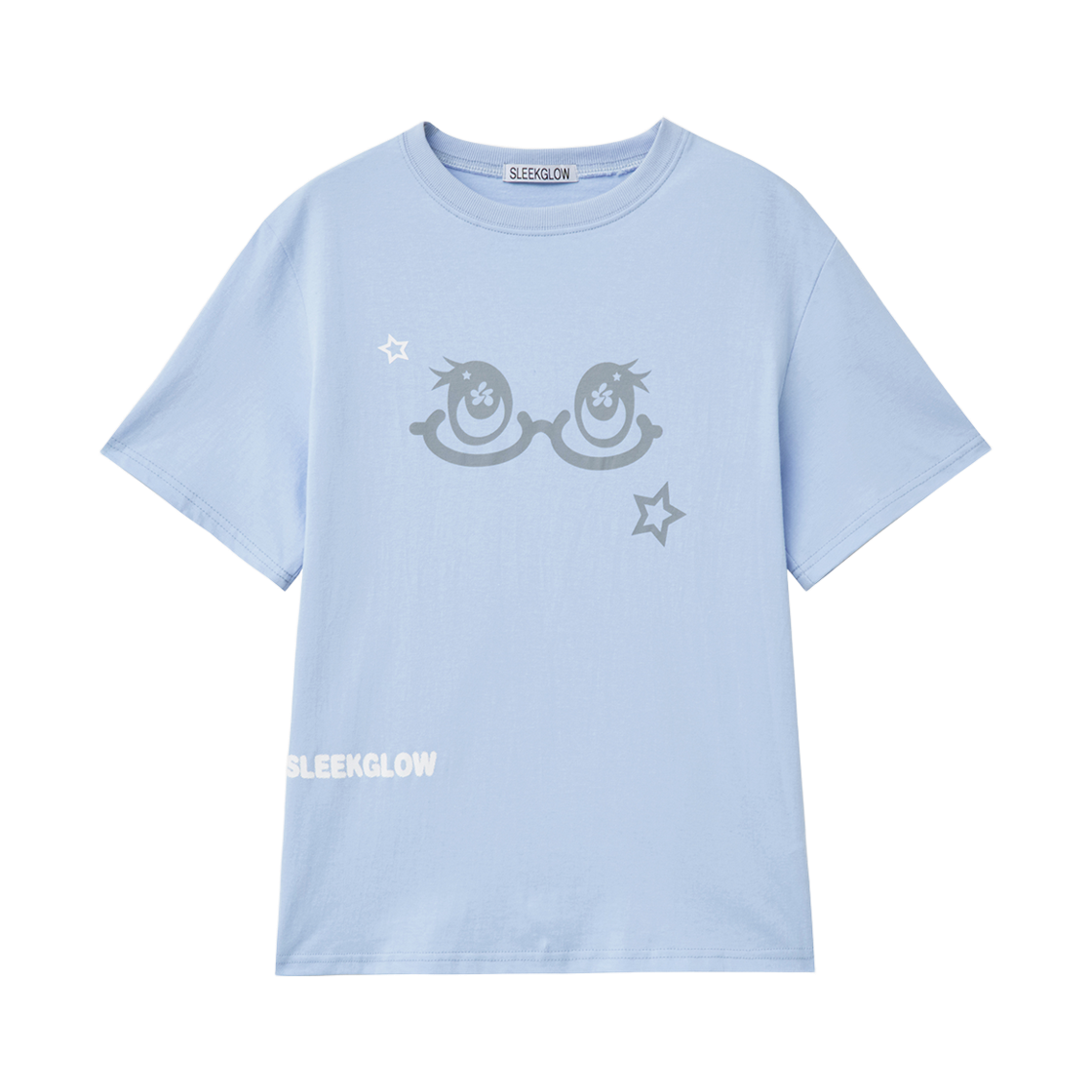 슬릭글로우 팝 아이즈 티셔츠 스카이블루(SLEEKGLOW Pop Eyes T-shirt Sky Blue)