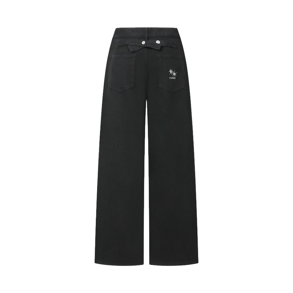 코이리스 노든 백 비조 스트랩 와이드 데님 팬츠 블랙(Coiris Noden Back Strap Wide Denim Pants Black) - 2