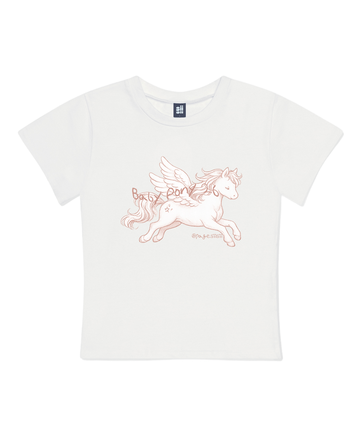 P261STS018IV pagesiisii Baby Pony Print Slim Fit T-Shirt Ivory
