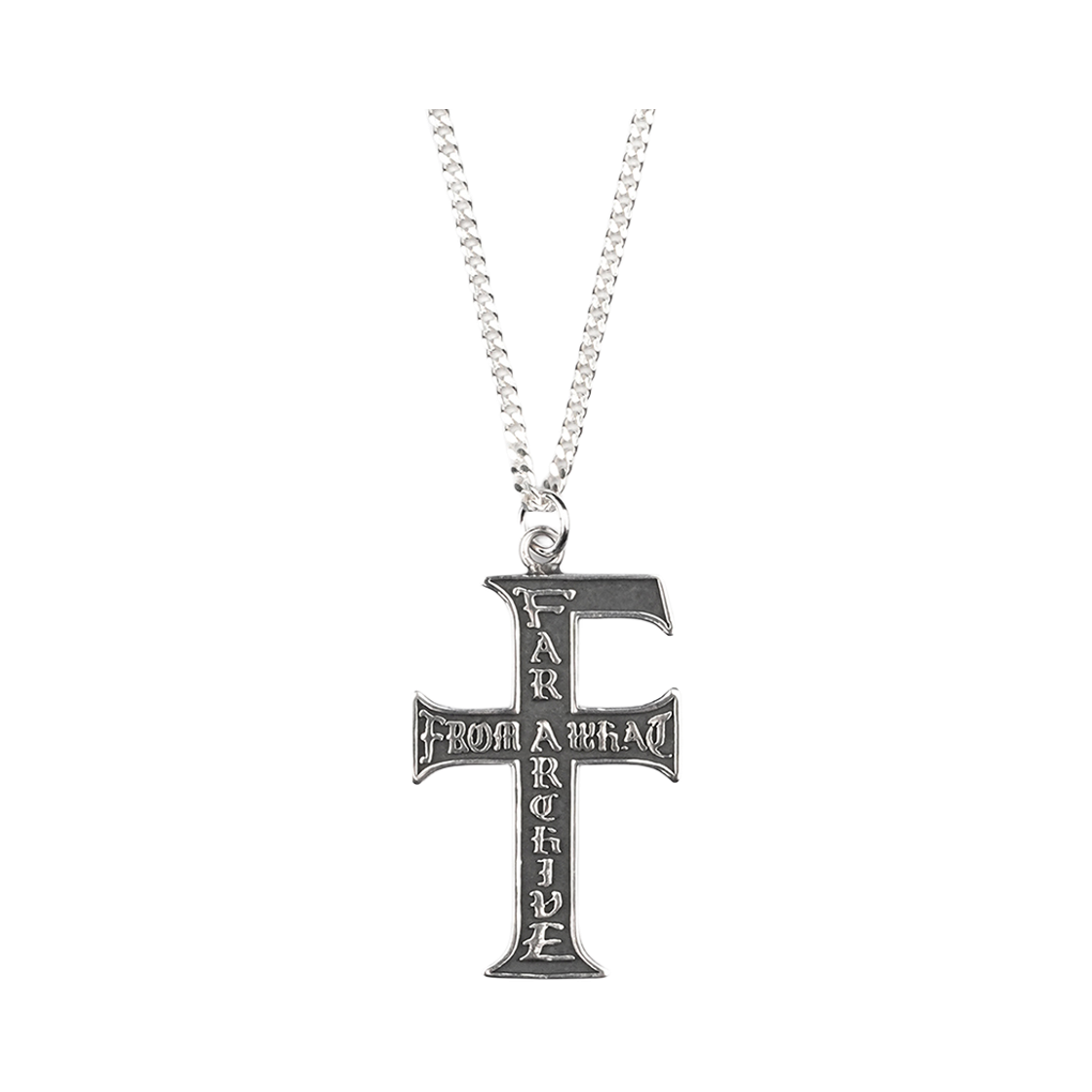 파프롬왓 에프 크로스 펜던트 네크리스 실버925(Farfromwhat F Cross Pendant Necklace Silver925)