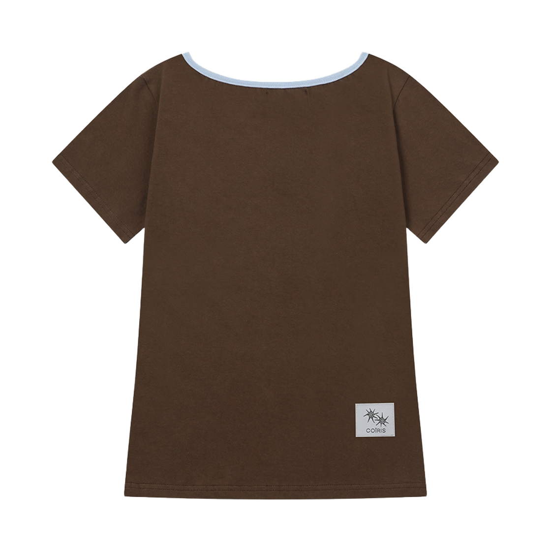 코이리스 로라 스몰 로고 원 숄더 반팔 티 브라운(Coiris Rora Small Logo One-Shoulder Half T Brown) - 2
