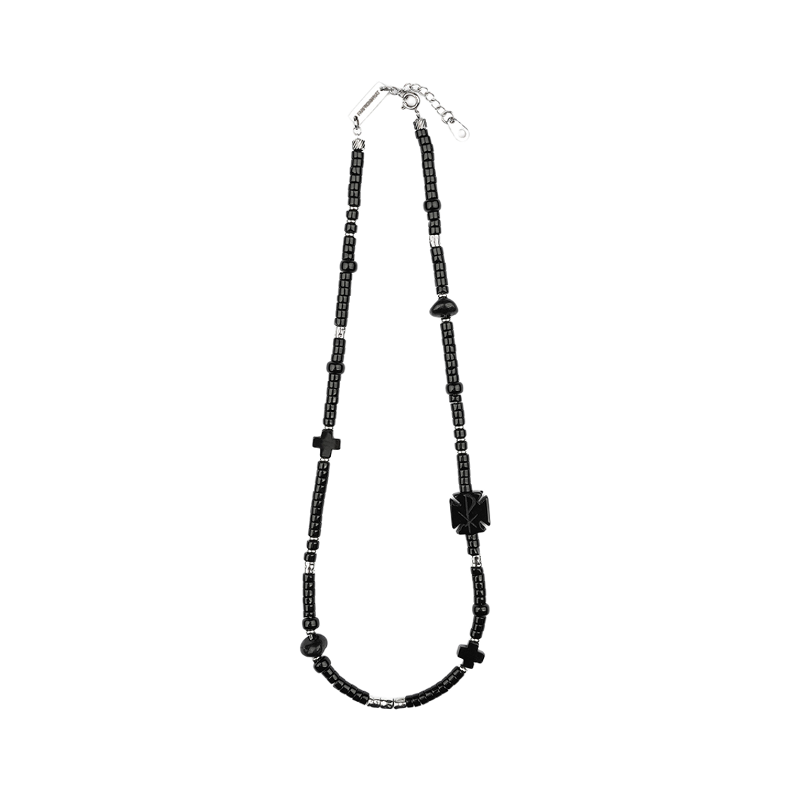파프롬왓 스톤 크로스 네크리스 블랙(Farfromwhat Stone Cross Necklace_Black)