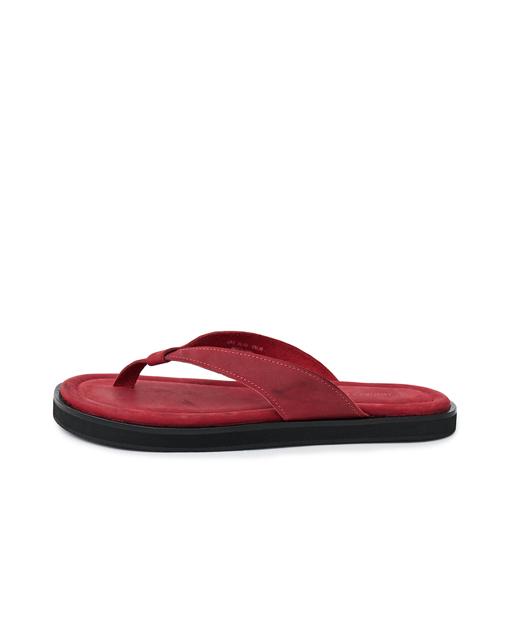 선데이세레머니 빈티지 레더 플립 플랍 - 레드(SUNDAY CEREMONY Vintage Leather Flip Flops - Red) - 3