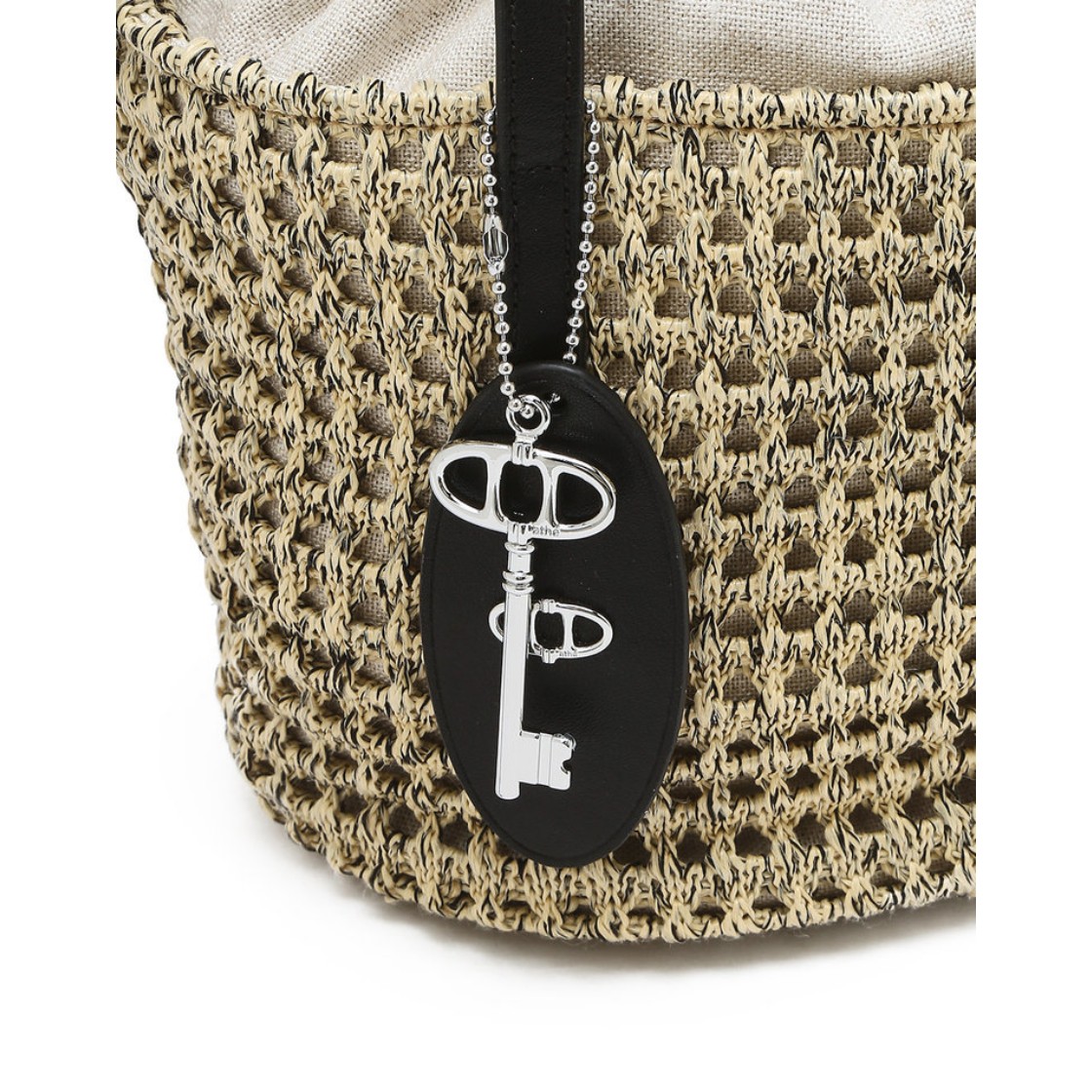 아떼 바네사브루노 액세사리 믹스컬러 라피아 숄더백 S AABA6F804BK(Athe Vanessabruno Acc Mixed Color Raffia Shoulder Bag S Black) - 5