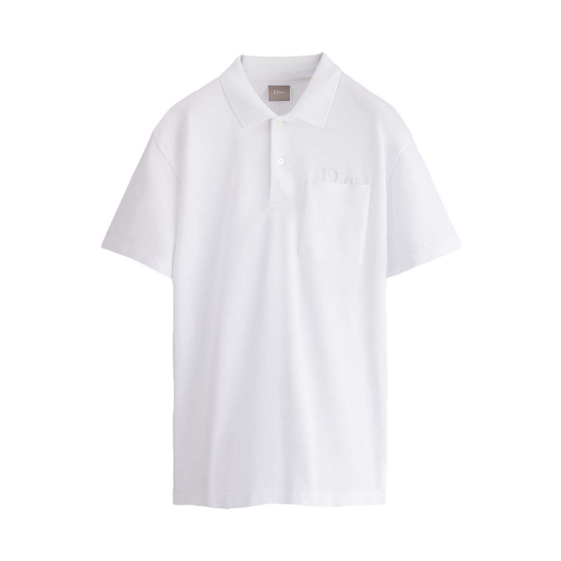 디올 자수 릴렉스드 핏 코튼 피케 폴로 셔츠 화이트(Dior Embroidery Relaxed Fit Cotton Pique Polo Shirt White) - 1