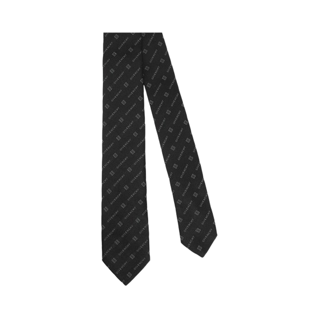 지방시 4G 자카드 실크 슬림 타이 블랙(Givenchy 4G Jacquard Silk Slim Tie Black)