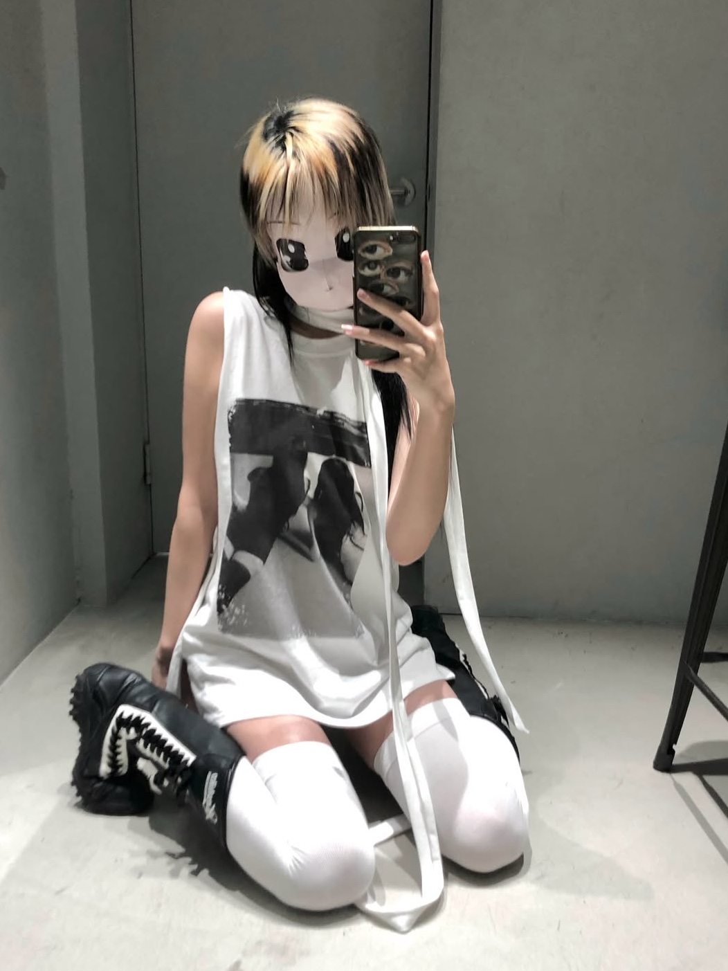 Bonnae Muffler Dress White, Bonnae Muffler Dress Black 착용 스타일