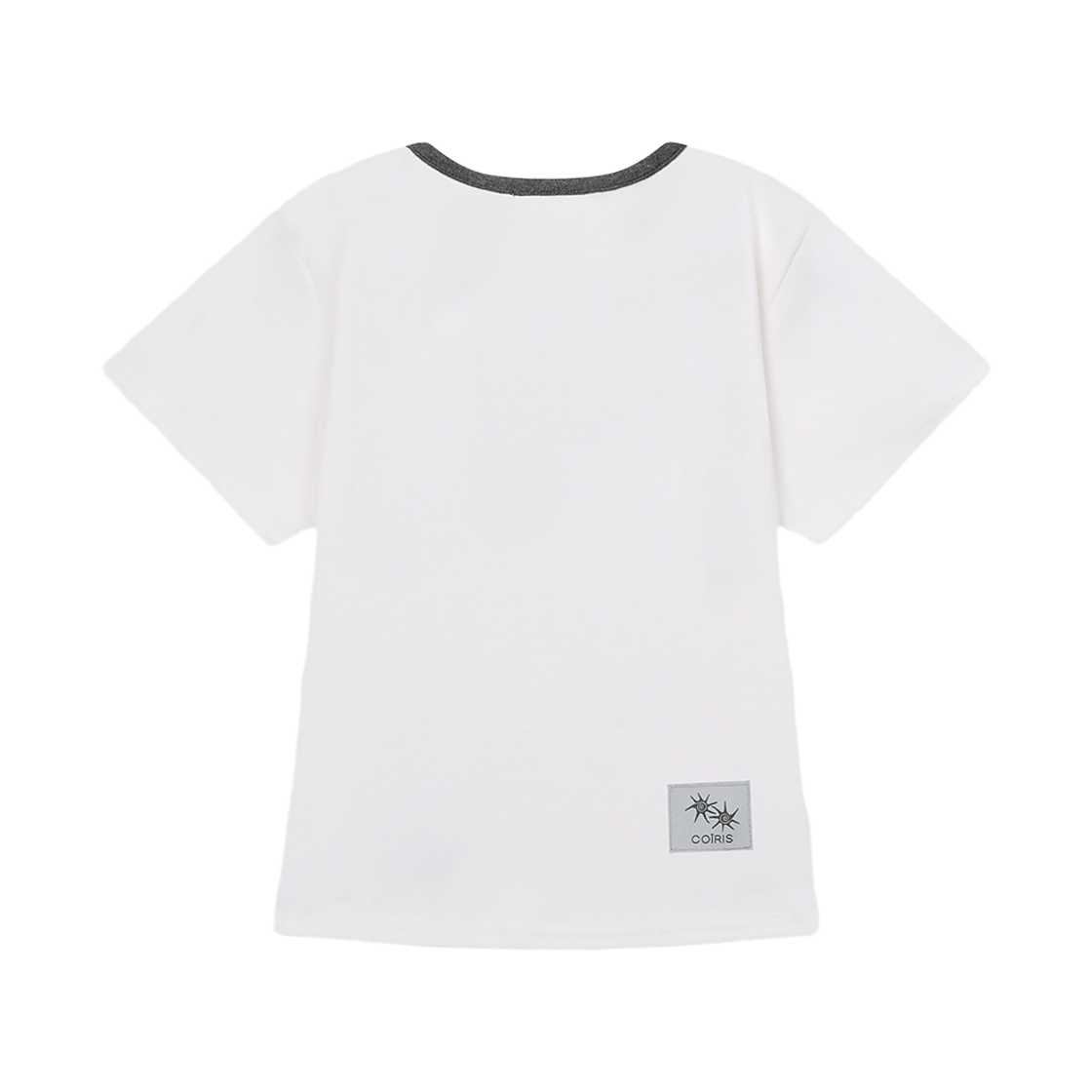 코이리스 로라 스몰 로고 배색 유넥 반팔티 화이트(Coiris Rora Small Logo U-Neck Half T White) - 2