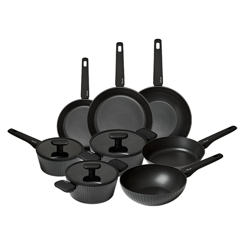 실바트 벨리나 단조 티타늄 인덕션 IH 프라이팬 세트 8종 , 풀라인업 코팅팬세트(Silvat Vellina IH Forging Frying Pan Set of 8 (20 Pan + 28 Pan + 24 Wok + 28 Wok + 18 Single-handle pot + 20 Double-handle pot + 24 Double-handle pot))