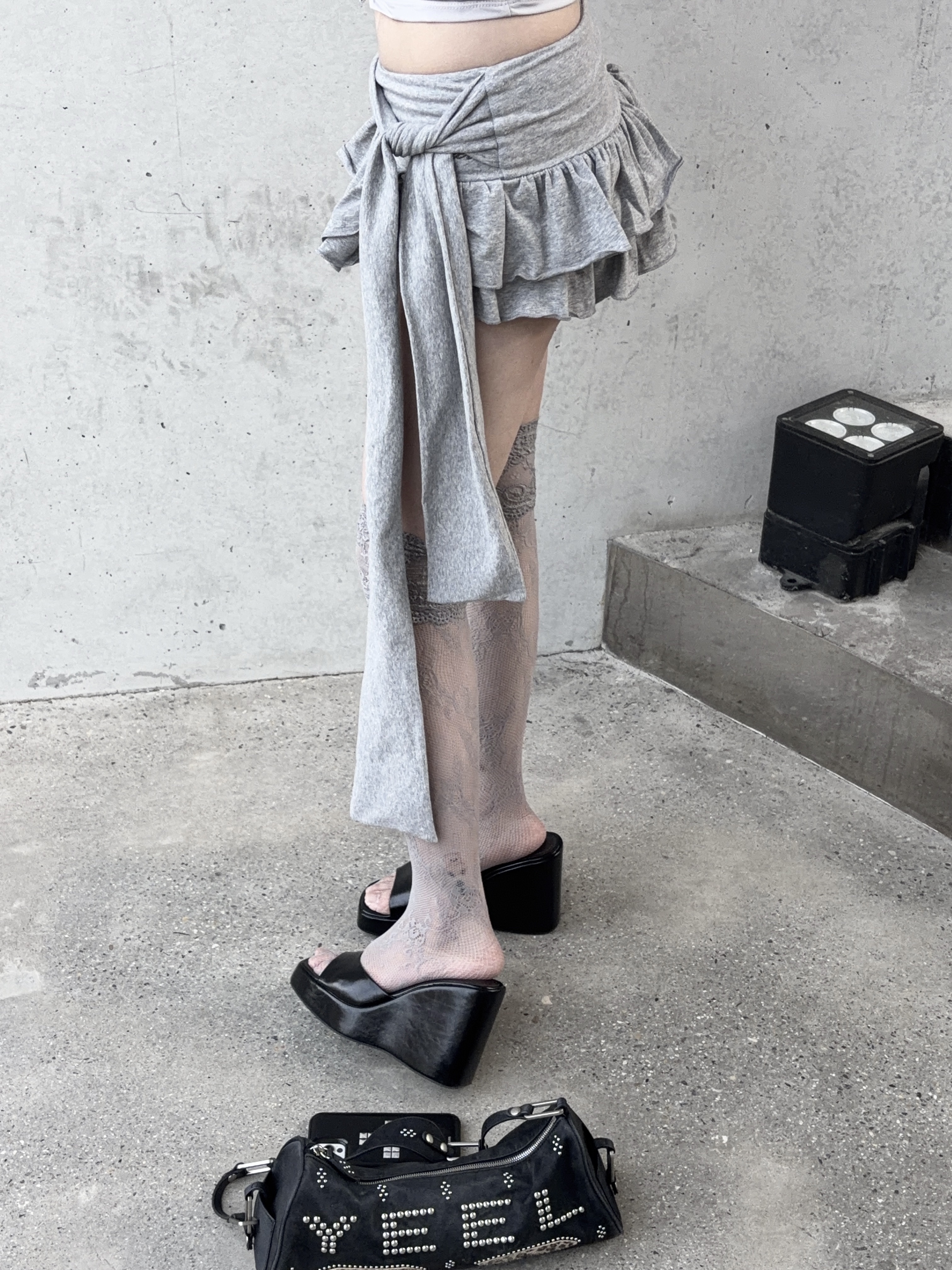 (W) Zara Wedge Sandals Black 착용 스타일 - 2