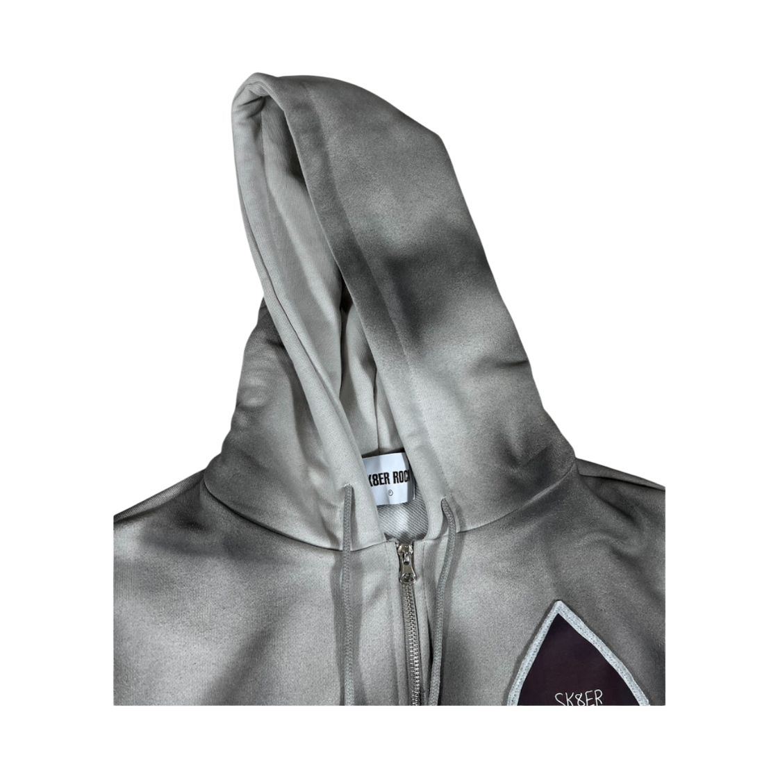 스케이터락 스페이드 페인팅 스웨트 후드 집업 베스트 그레이(SK8ERROCK Spade Painting Sweat Hood Zip-up Vest Gray) - 3