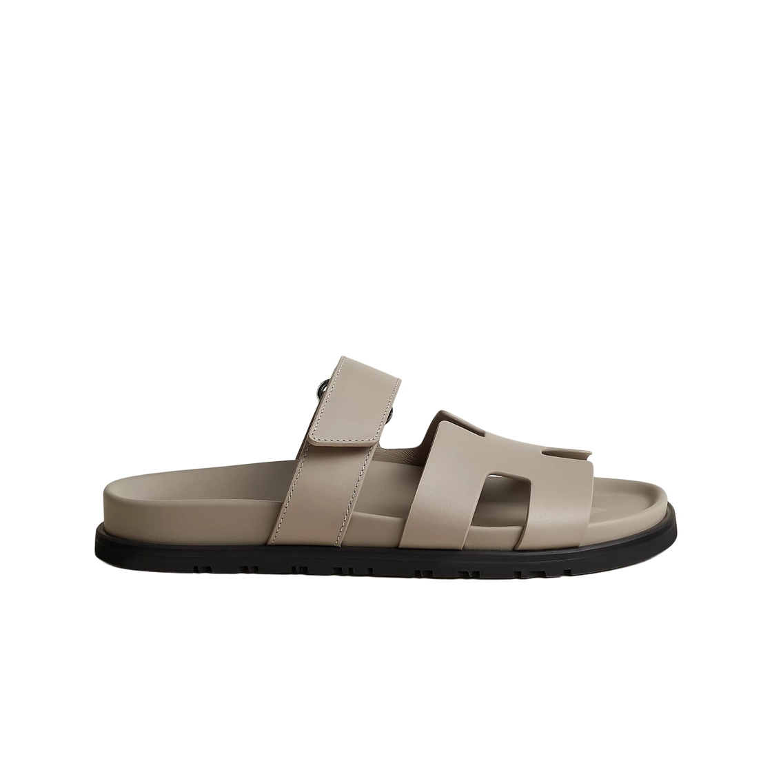 H222299ZBG (W) Hermes Chypre Sandal Calfskin & Beige Galet
