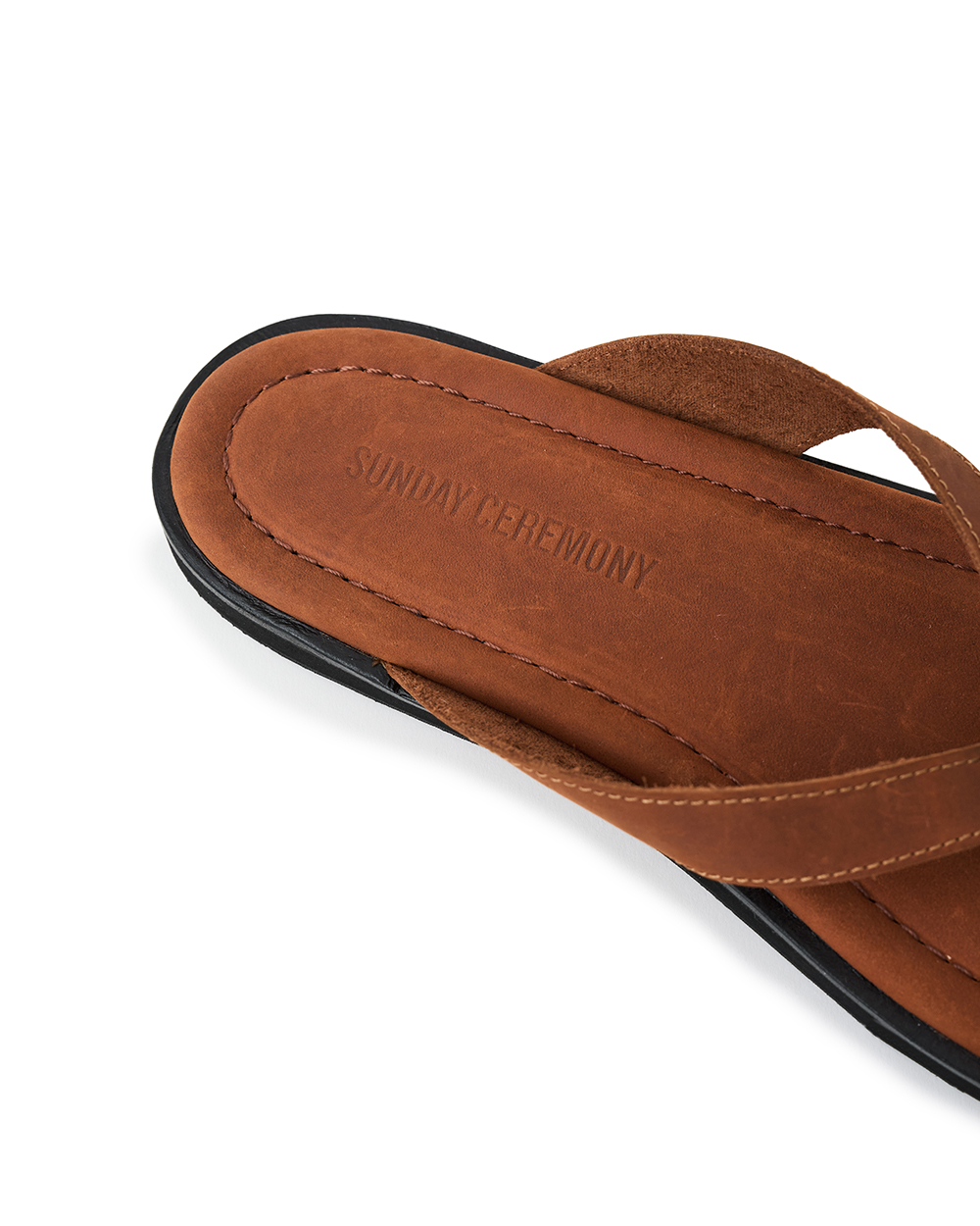 선데이세레머니 빈티지 레더 플립 플랍 - 딥오렌지(SUNDAY CEREMONY Vintage Leather Flip Flops - Deep Orange) - 5