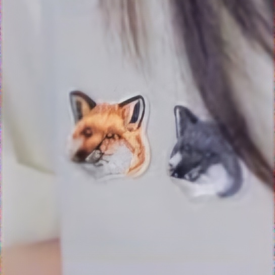 Maison Kitsune Double Fox Head Patch Classic T-Shirt Latte 착용 스타일