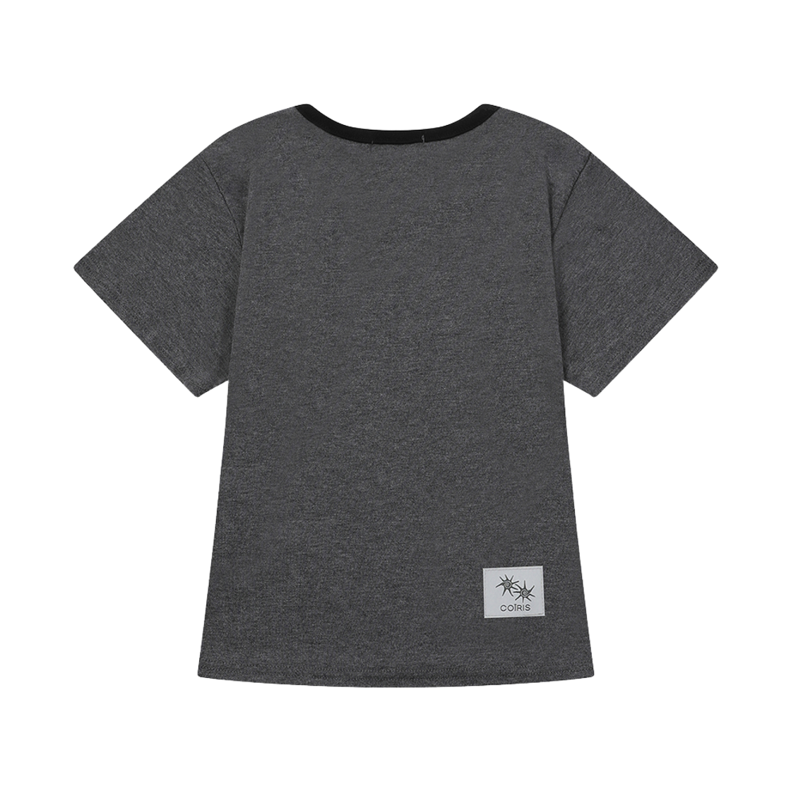 코이리스 로라 스몰 로고 배색 유넥 반팔티 차콜(Coiris Rora Small Logo U-Neck Half T Charcoal) - 2
