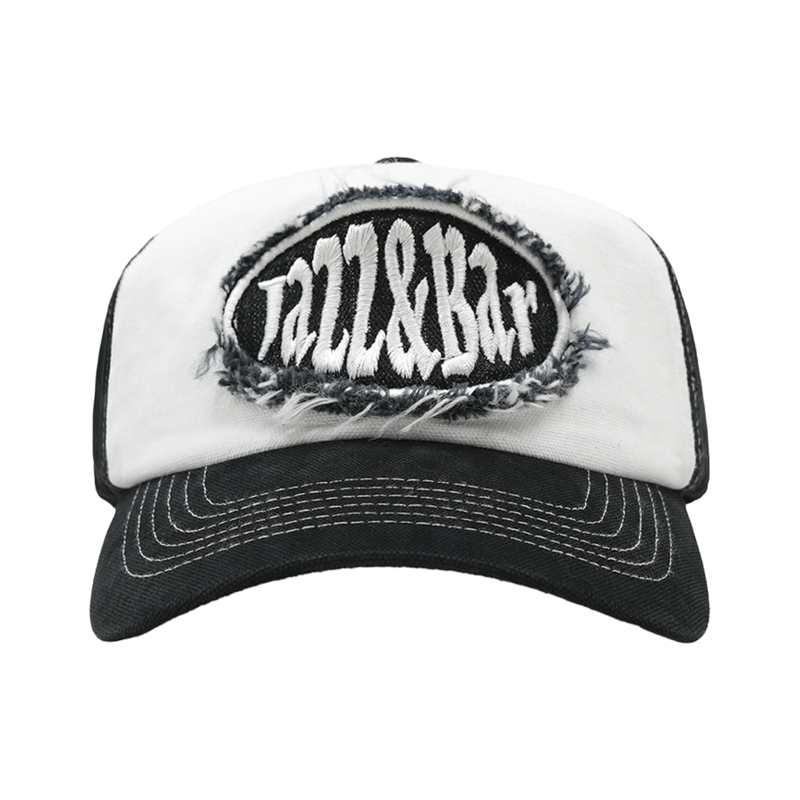 재즈앤바 데님 패치 로고 캡 블랙화이트(JAZZANDBAR 6P Denim Patch Logo Cap BlackWhite)