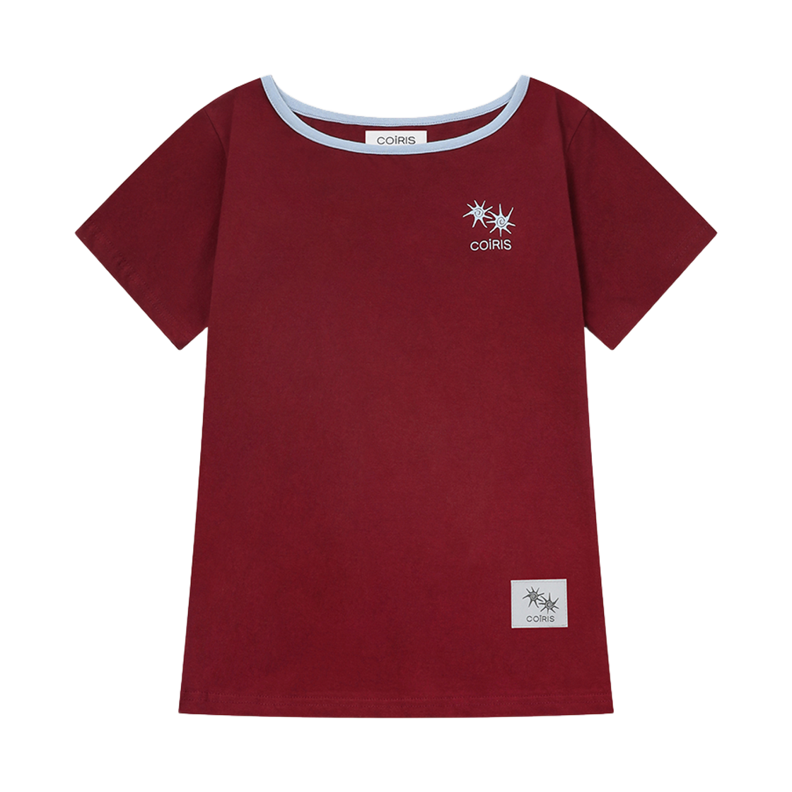 C-P00000HI Coiris Rora Small Logo One-Shoulder Half T Burgundy