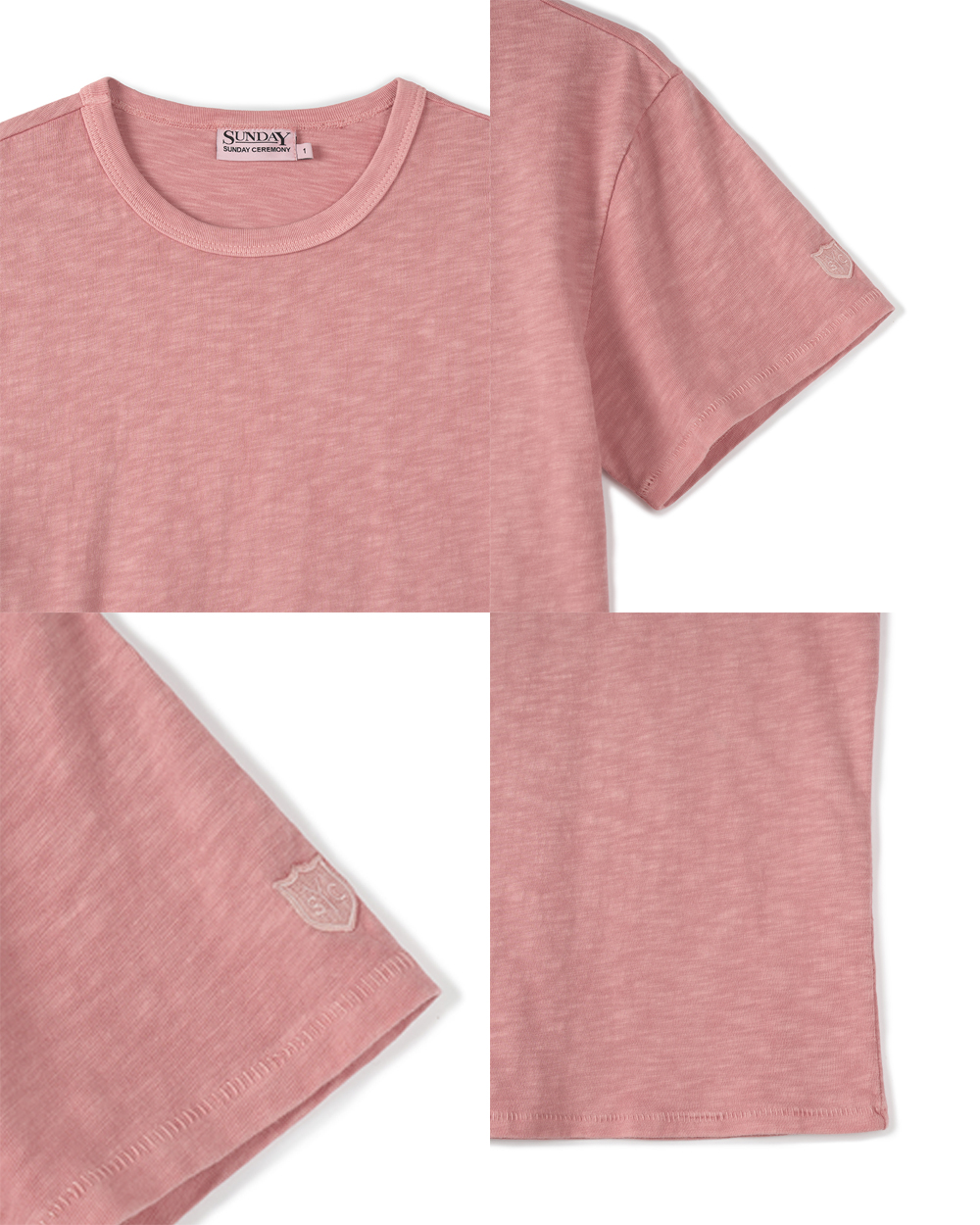 [세트] (W) 선데이세레머니 내추럴 다이드 베이직 슬럽 티 애쉬 핑크 + 네커치프([Set] (W) SUNDAY CEREMONY  Natural Dyed Tee - Ash Pink + Neckerchief) - 3