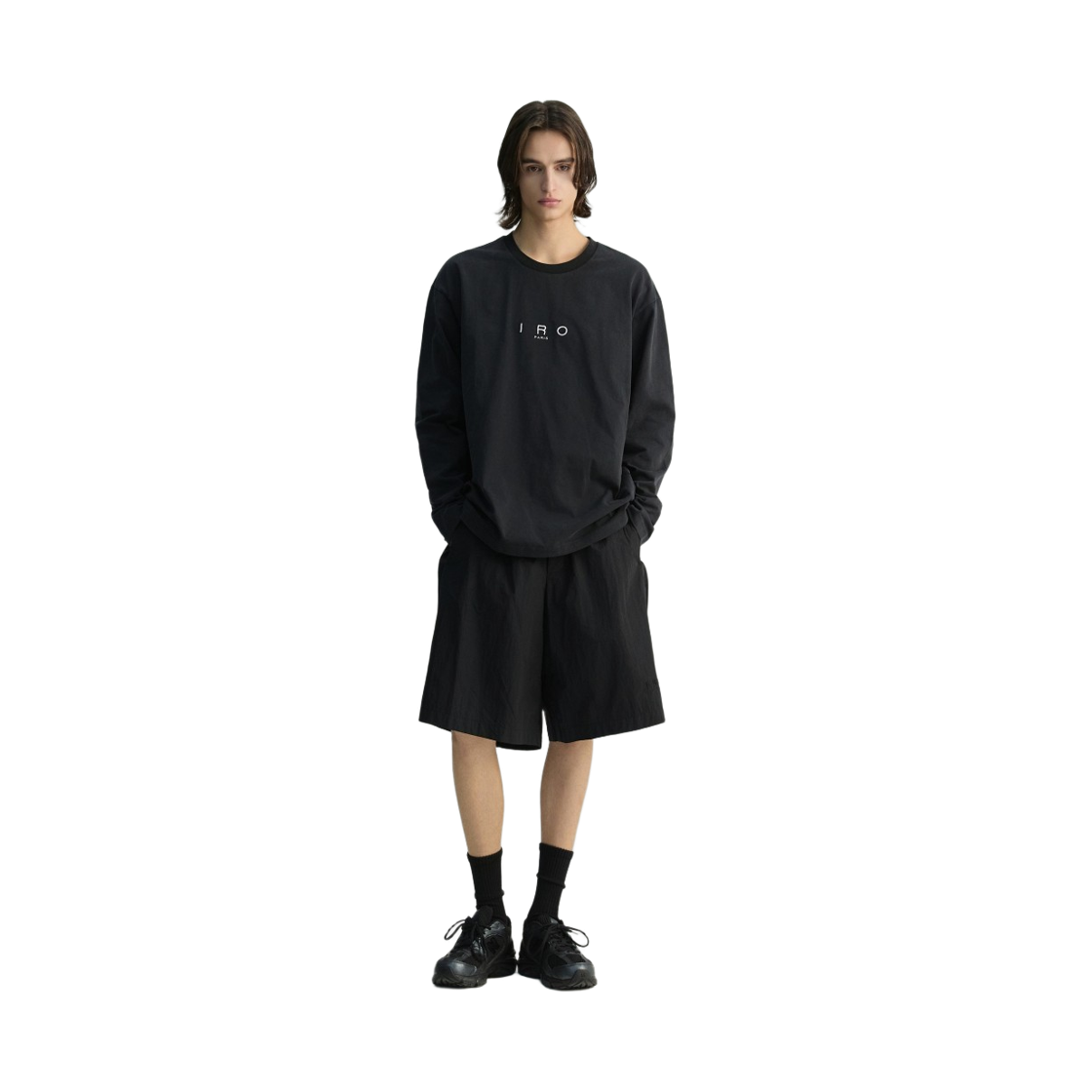 이로 카리스 피그먼트 워싱 로고 롱 슬리브 티셔츠 다크 그레이(Iro Caris Pigment-Washed Logo Short-Sleeve T-Shirt Dark Gray) - 2