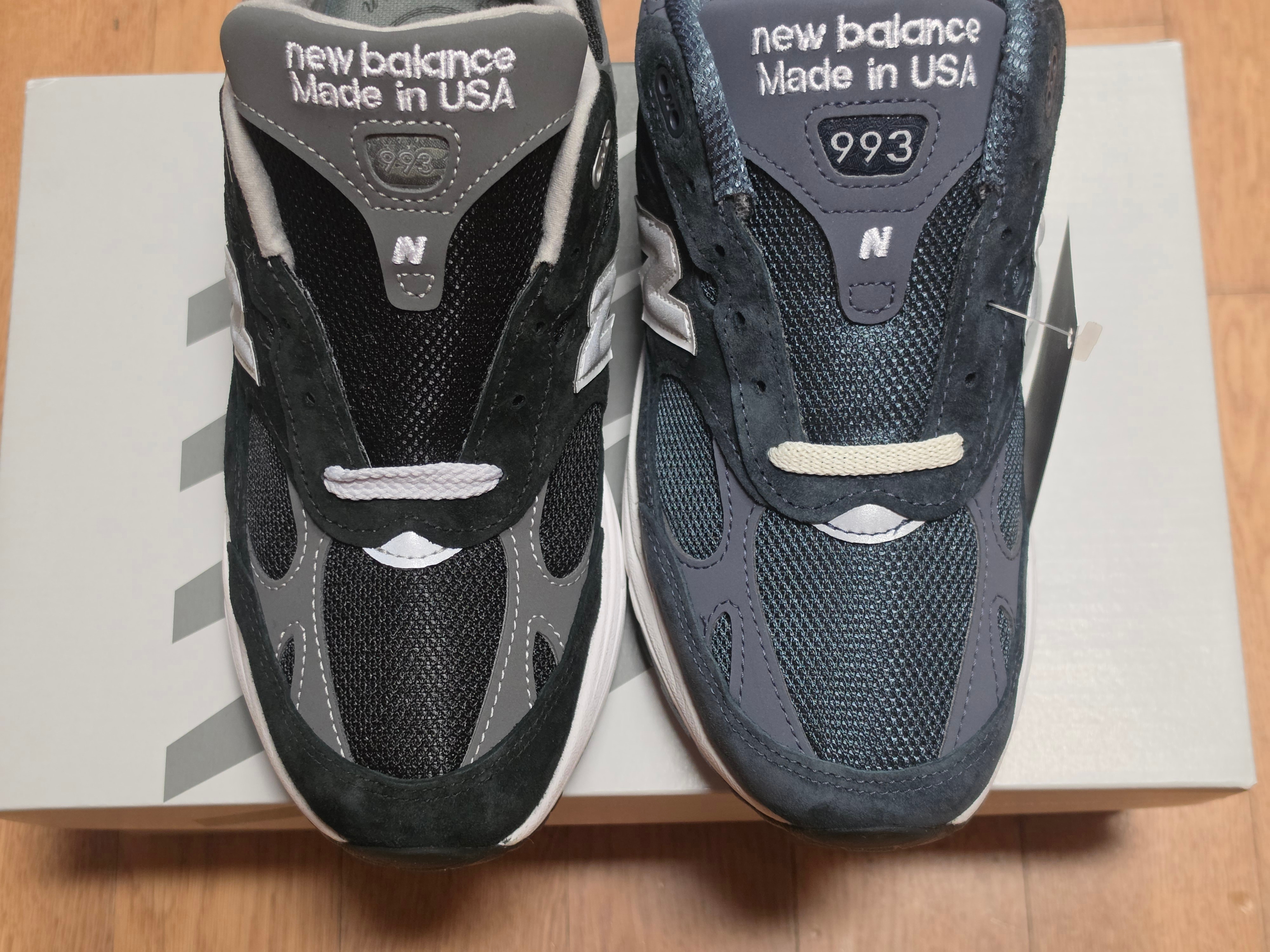 (W) New Balance 993 Made in USA Black - B Standard 착용 스타일 - 3