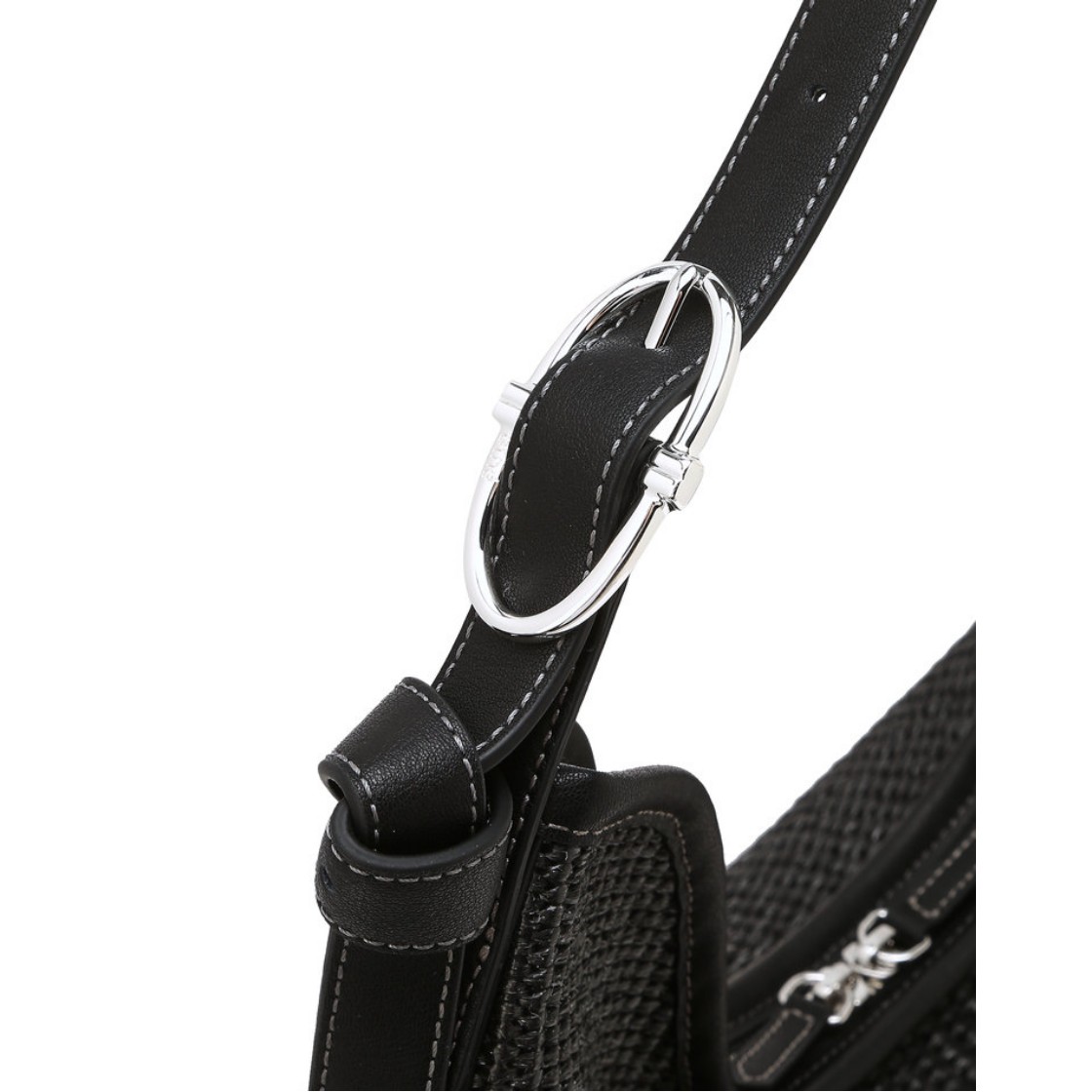 아떼 바네사브루노 액세사리 블랙 에꼴 라피아 숄더백 AABA6E822BK(Athe Vanessabruno Acc Ecole Black Agnes Raffia Shoulder Bag Black) - 4