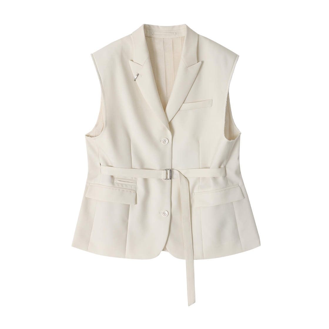 WI3JK303IV (W) SONGZIO Veiled Sleeveless Jacket Ivory
