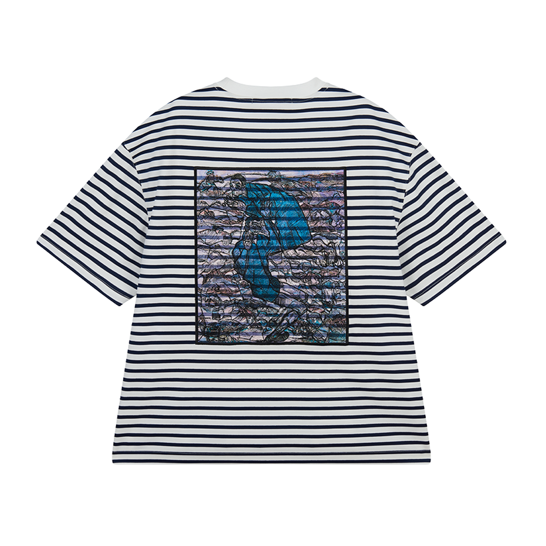 지오송지오 레비테이션 블루종 스트라이프 티셔츠 네이비 ZI3TS329NY(ZIOSONGZIO Levitation Blouson Stripe T Shirt Navy) - 2