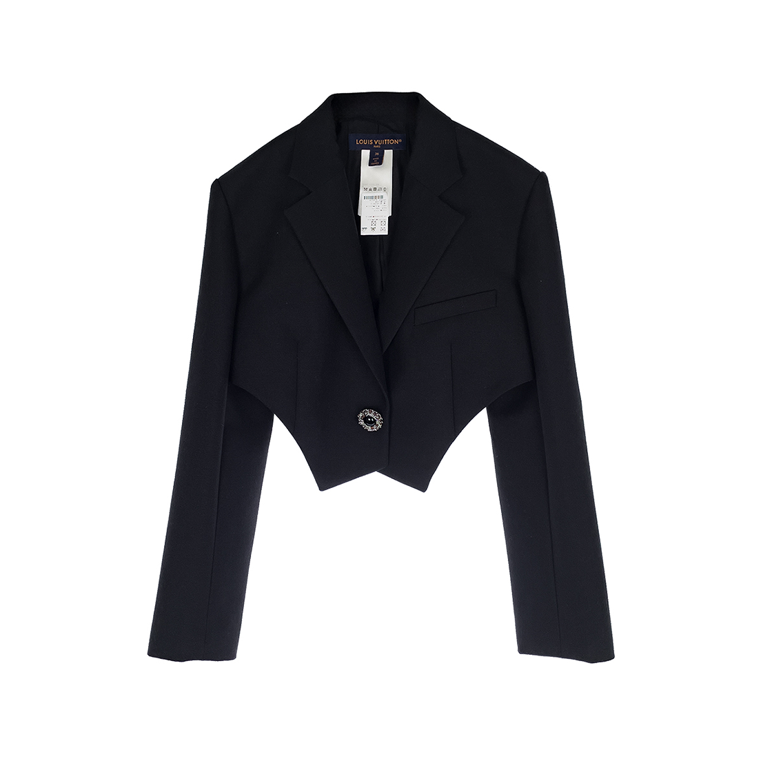 루이비통 주얼 버튼 크롭 블레이저 36 블랙 (6ET0993)(Louis Vuitton Jewel Button Cropped Blazer Black) - 1