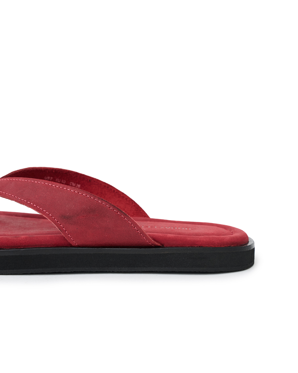 선데이세레머니 빈티지 레더 플립 플랍 - 레드(SUNDAY CEREMONY Vintage Leather Flip Flops - Red) - 6