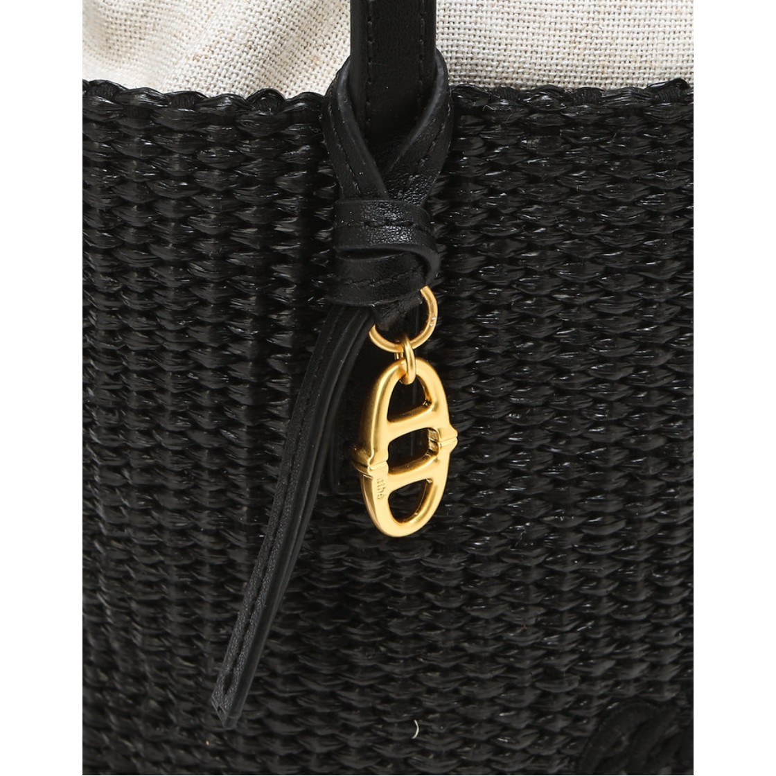 아떼 바네사브루노 액세사리 블랙 라피아 숄더백 S AABA6F802BK(Athe Vanessabruno Acc Black Raffia Shoulder Bag S Black) - 5