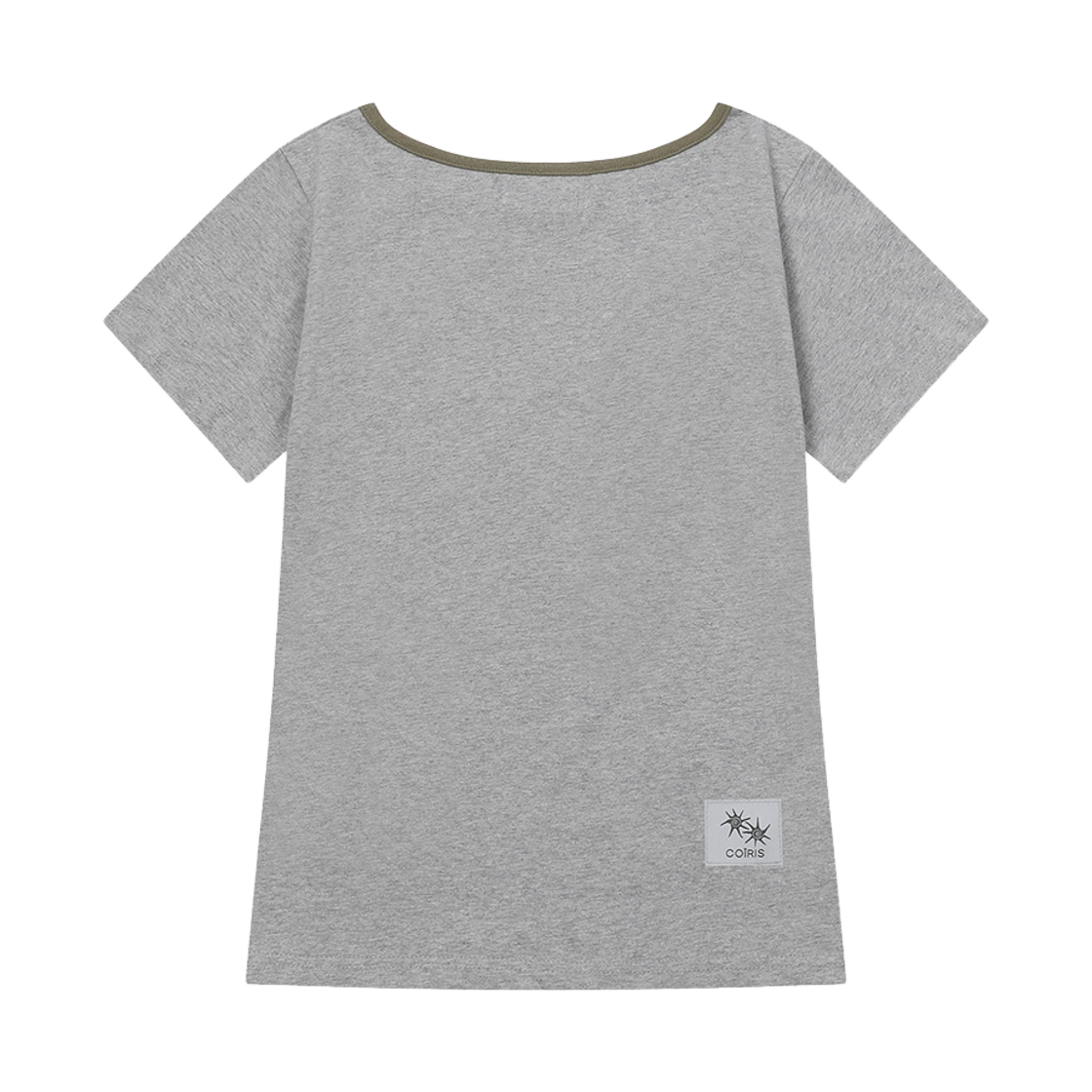 코이리스 로라 스몰 로고 원 숄더 반팔 티 그레이(Coiris Rora Small Logo One-Shoulder Half T Gray) - 2