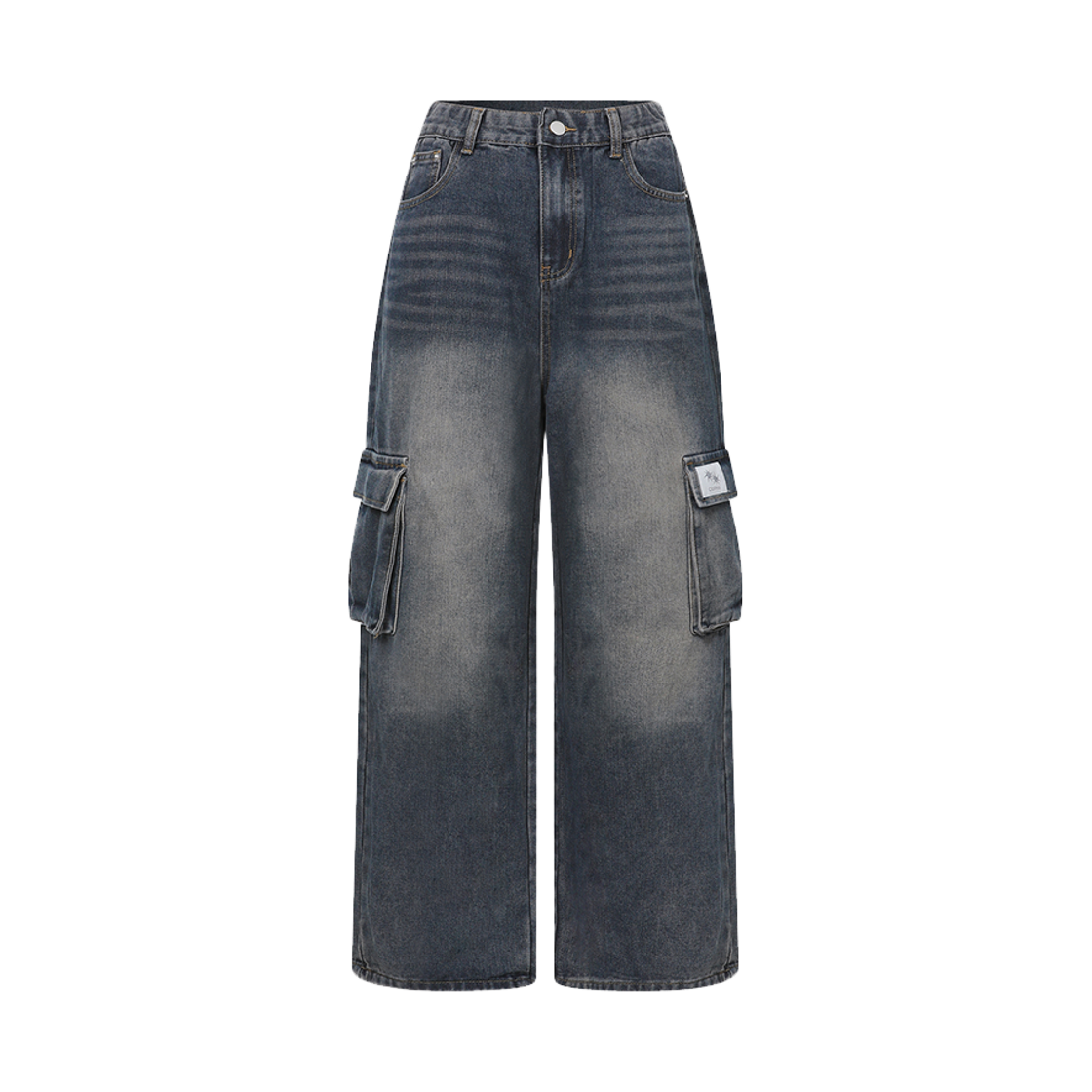 C-P000000W Coiris Rout Cargo Wide Denim Pants Deep blue