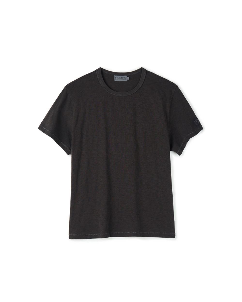 [예약 배송] (W) 선데이세레머니 내추럴 다이드 베이직 슬럽 티 - 딥 차콜([예약 배송] (W) SUNDAY CEREMONY Natural Dyed Basic Slub Tee - Deep Charcoal) - 3