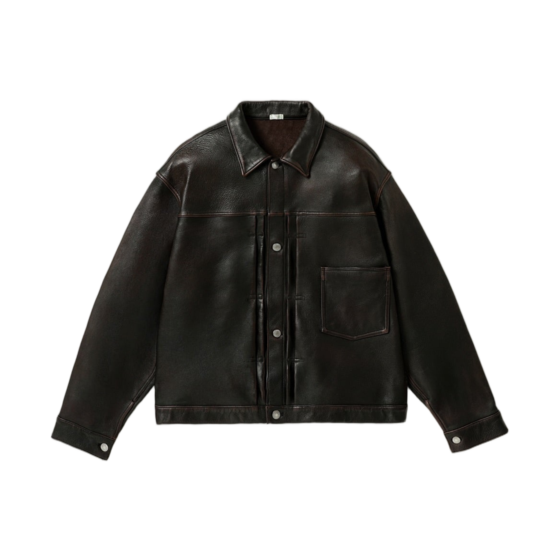 아프레쎄 빈티지 레더 퍼스트 타입 자켓 브라운 - 26FW(A.Presse Vintage Leather 1st Type Jacket Brown - 26FW)