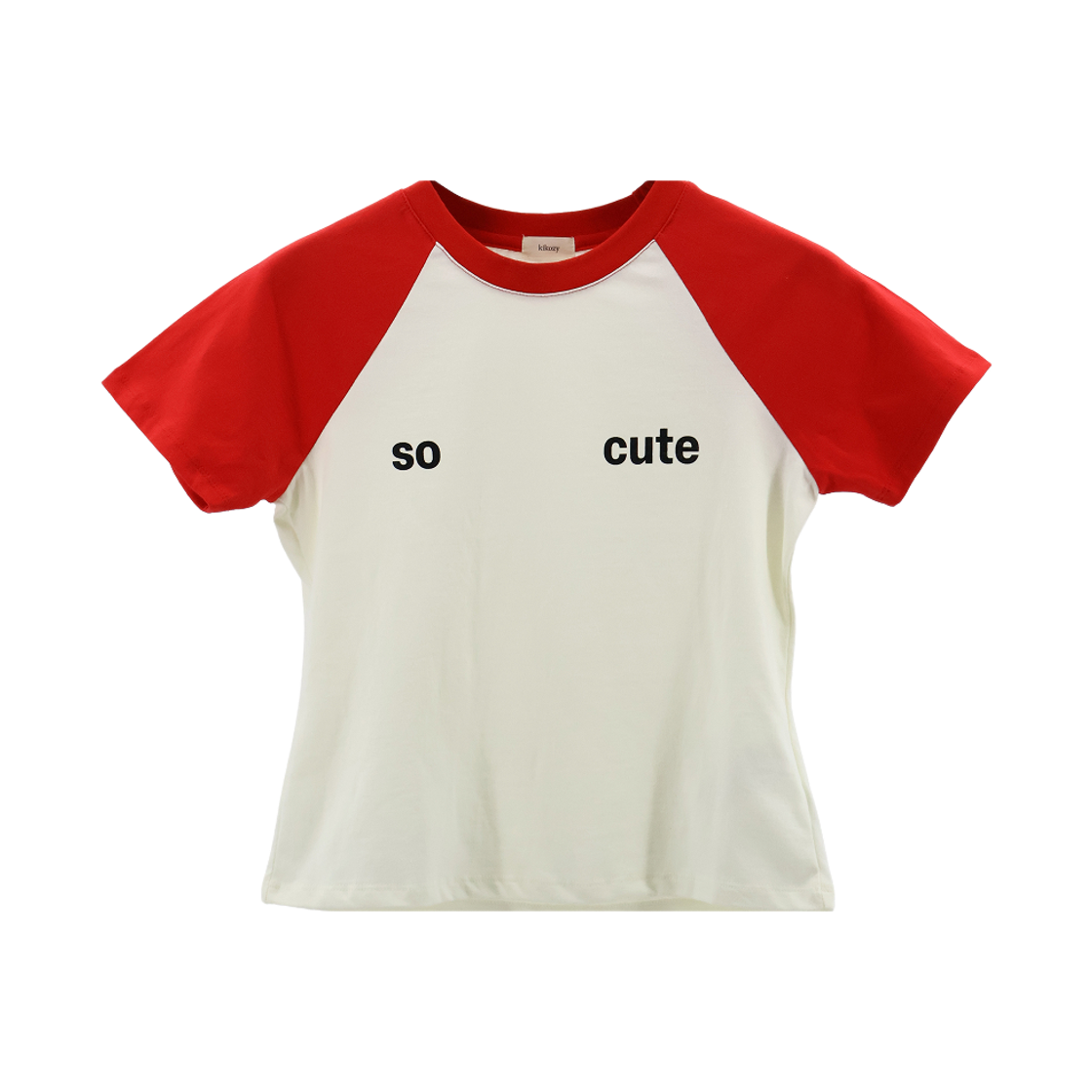 키코지 쏘 큐트 래글런 티셔츠 레드(kikozy So Cute Raglan T-shirt_Red) - 1
