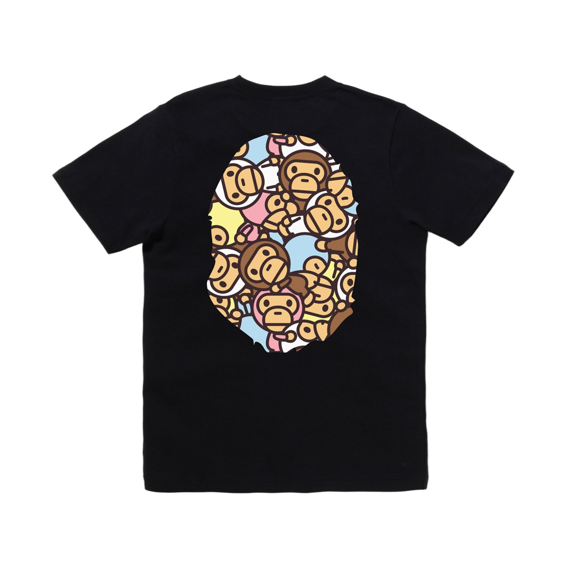 (W) 베이프 올 베이비 마일로 멀티 빅 에이프 헤드 티셔츠 블랙((W) BAPE All Baby Milo Multi Big Ape Head T-Shirt Black) - 2