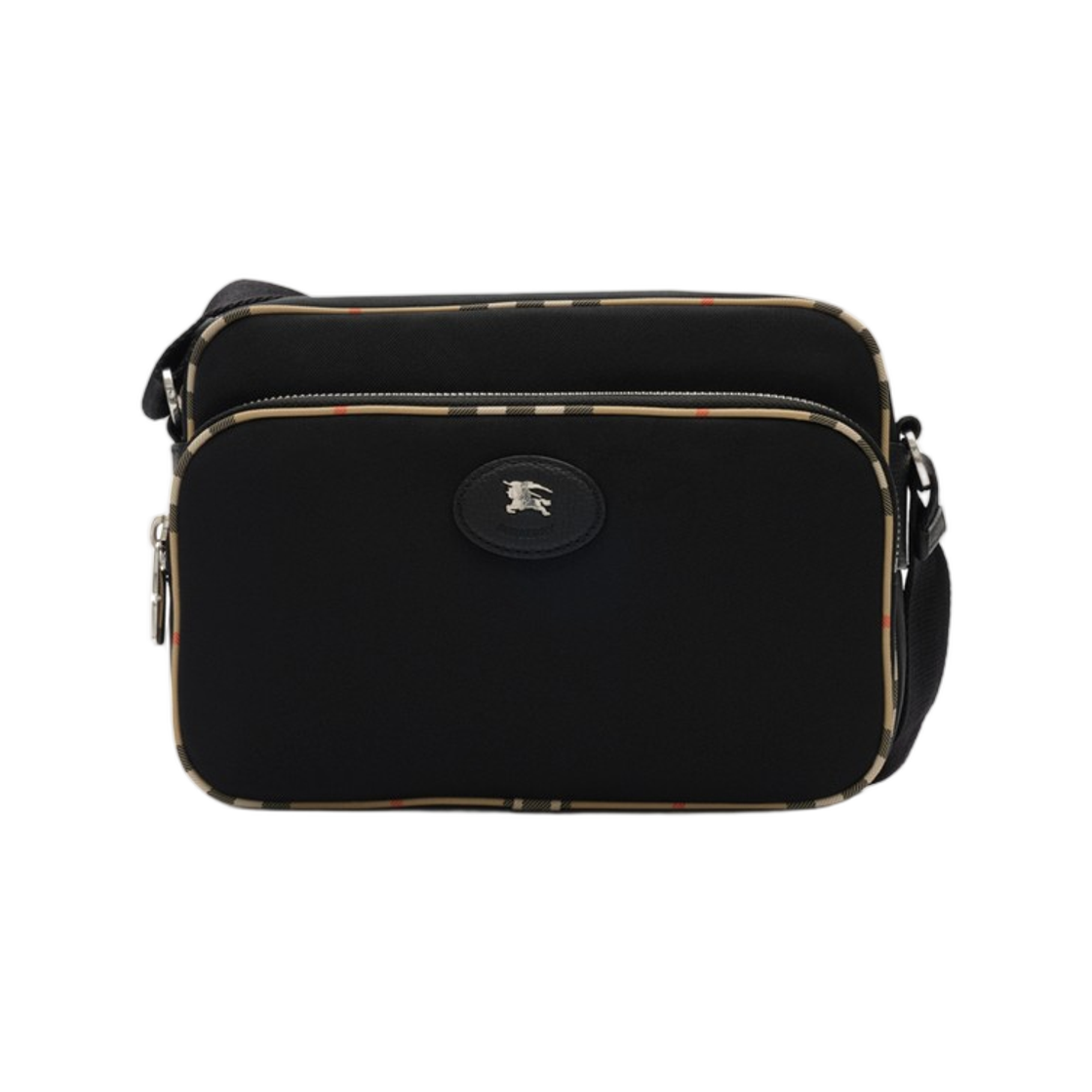 8127569 Burberry Check Trim Crossbody Bag Black
