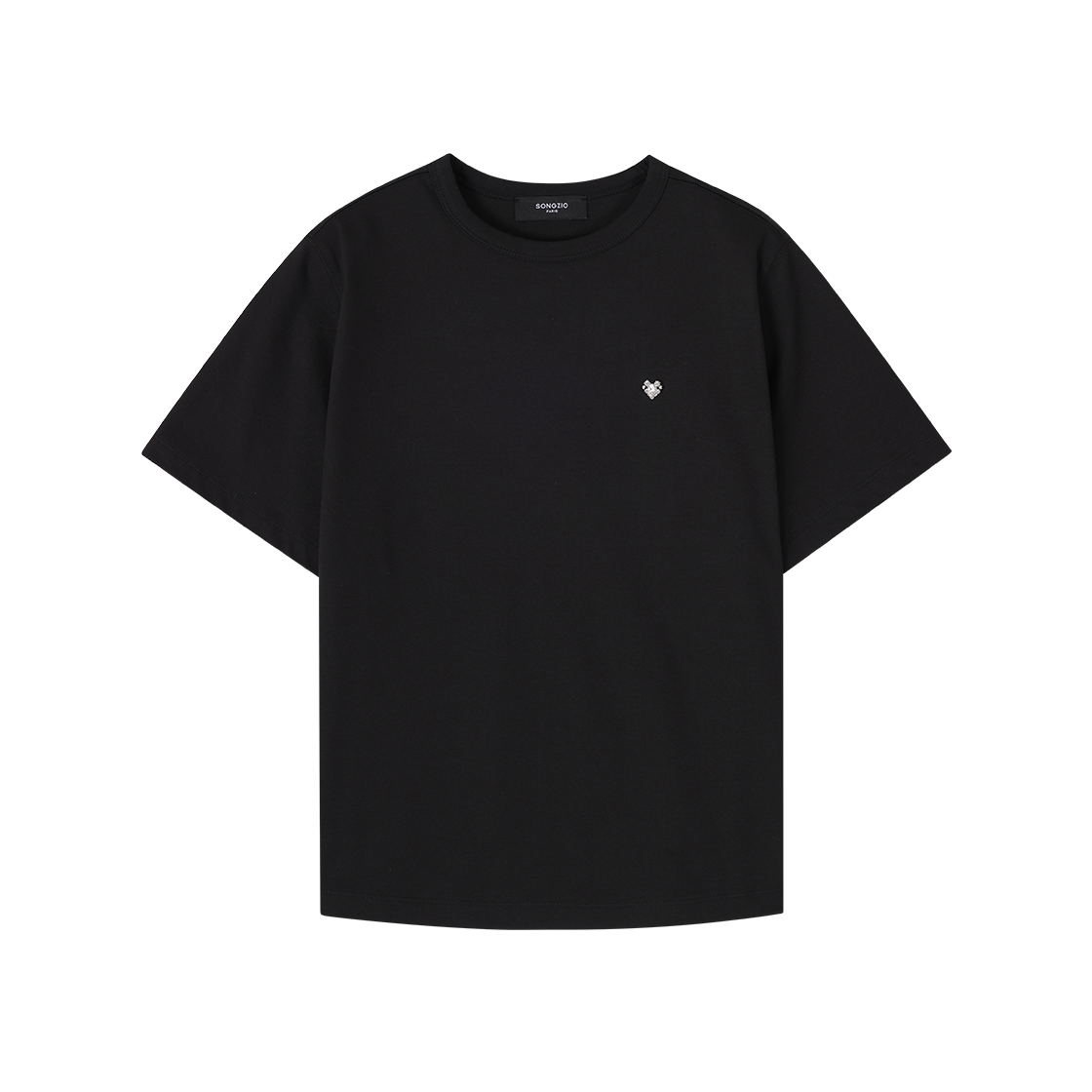 WI3TS312BK (W) SONGZIO Heart Stone Slim T Shirt Black