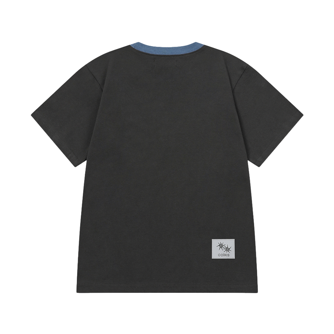 코이리스 로라 스몰 로고 배색 반팔 티 차콜-블루(Coiris Rora Small Logo Half T Charcoal-Blue) - 2