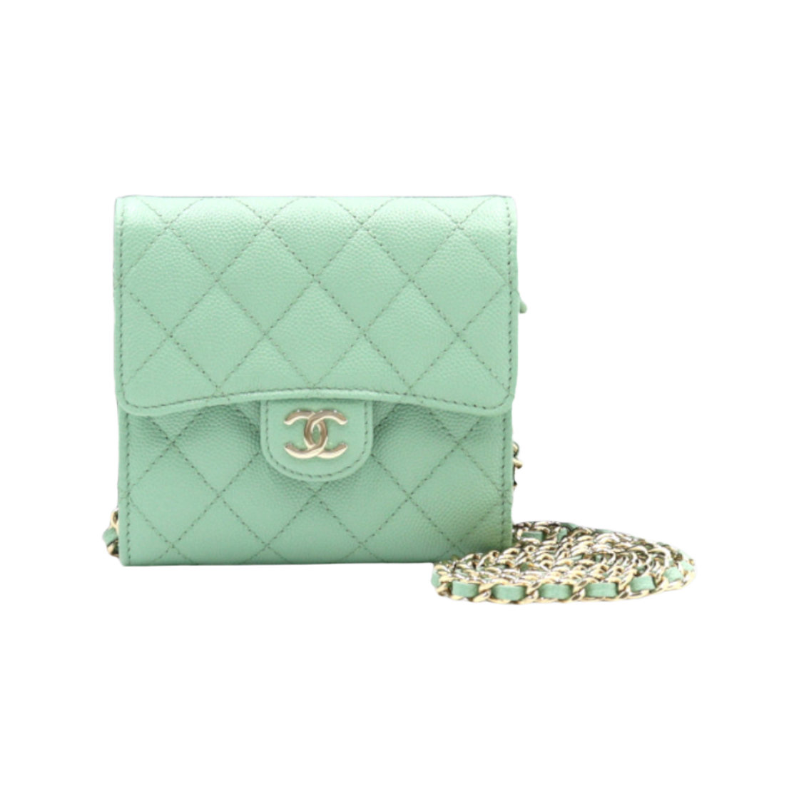 ITMVQV3EUB97 Chanel Caviar Coin Purse Flap WOC with Gold Chain Mini Crossbody Bag