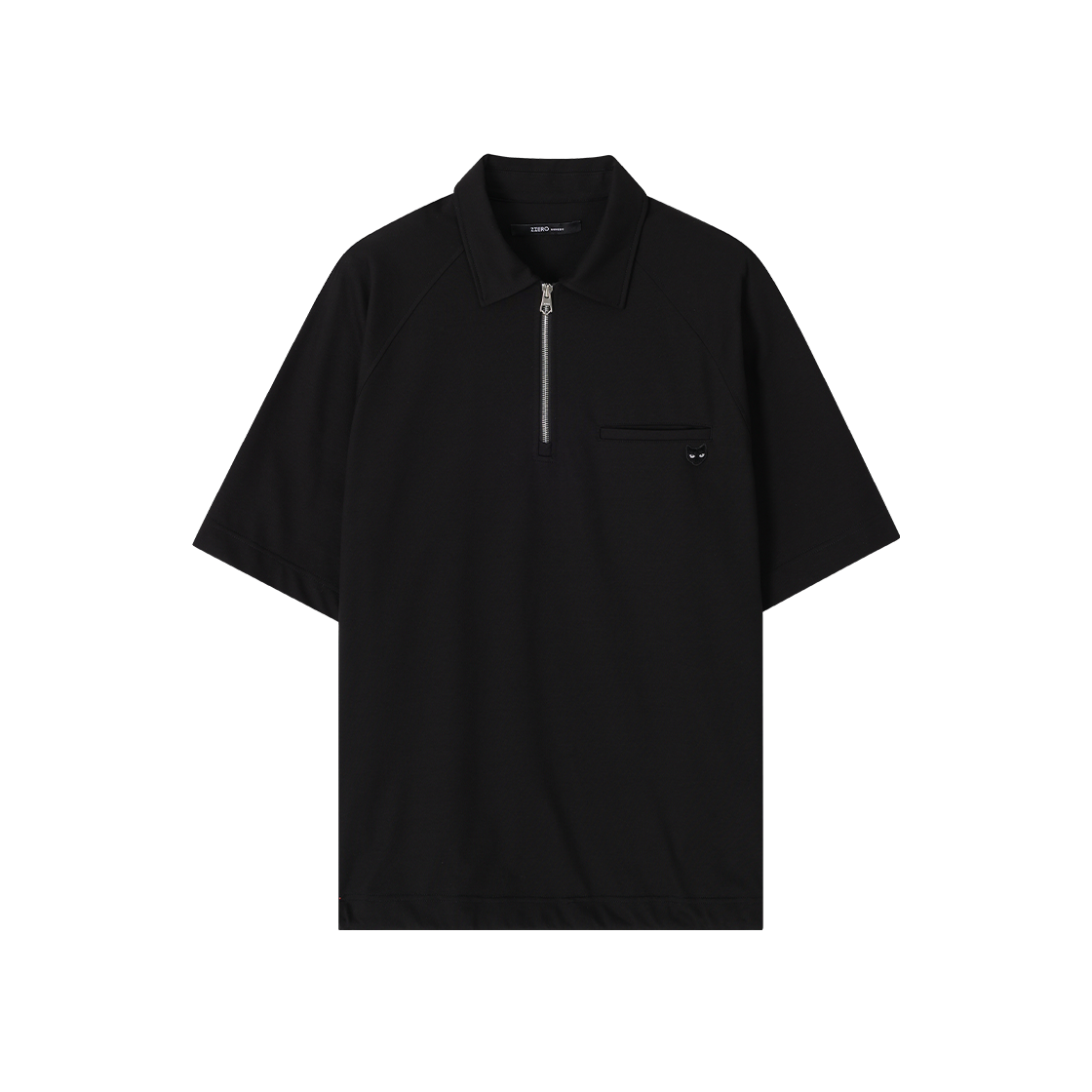 송지오 지제로 라글랑 하프 집업 카라 티셔츠 블랙(SONGZIO ZZERO Raglan Half Zip-Up Collared T Shirt Black) - 1