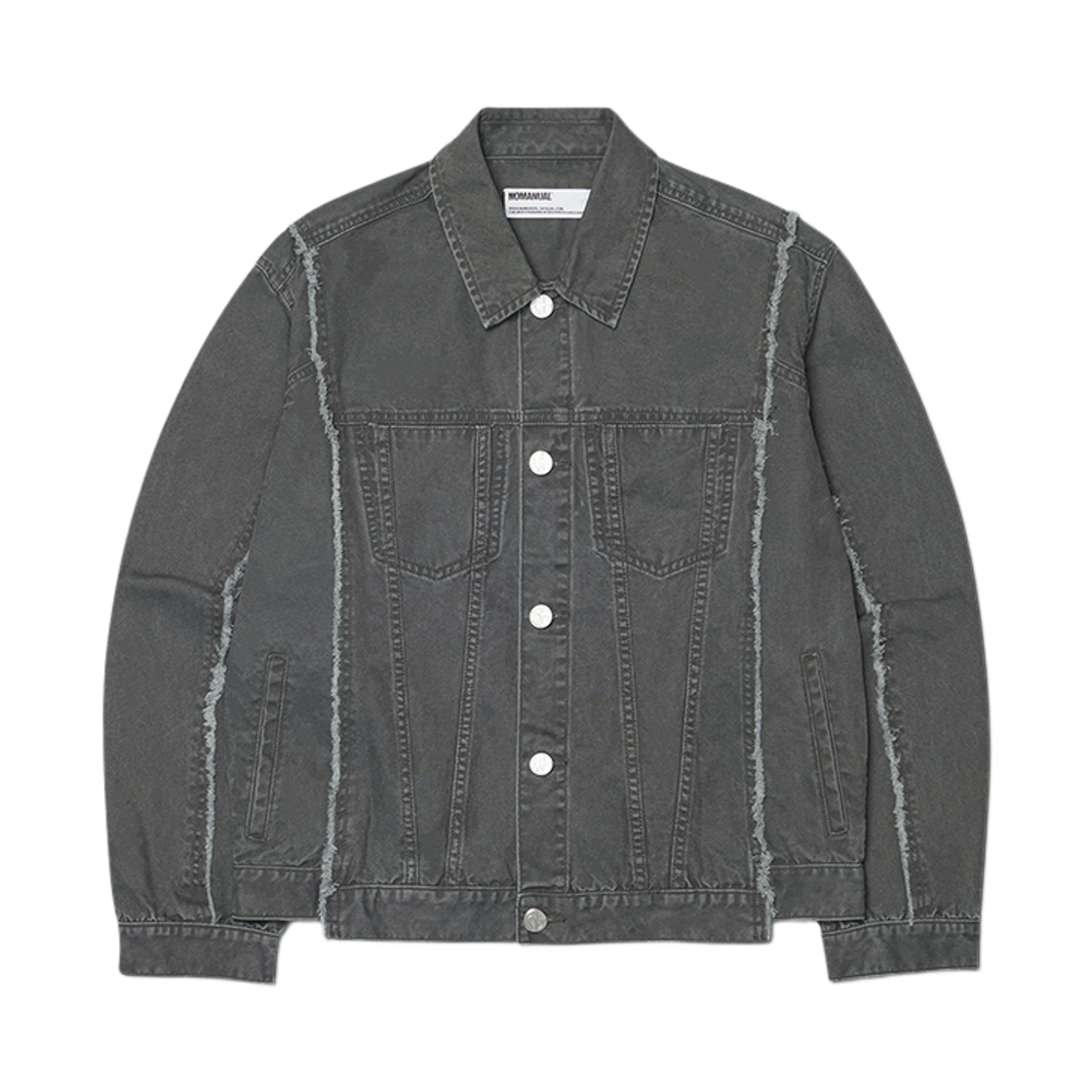 노매뉴얼 러프 컷 트러커 자켓 워시드 차콜(NOMANUAL Rough Cut Trucker Jacket Washed Charcoal) - 1