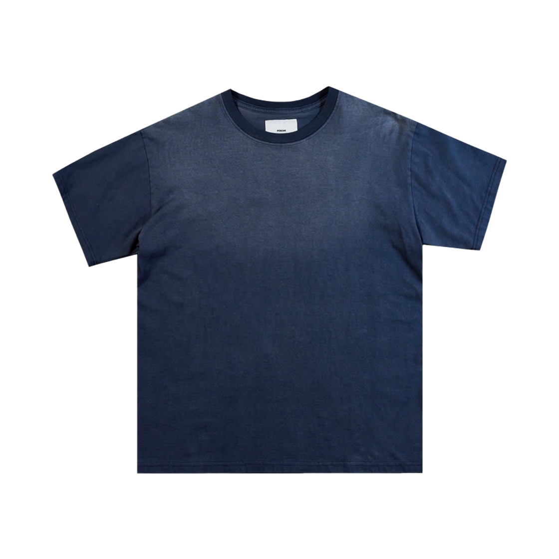 26SUMMER_PRNT_001_NV PERENN Faded Wash 1/2 T-shirt Navy