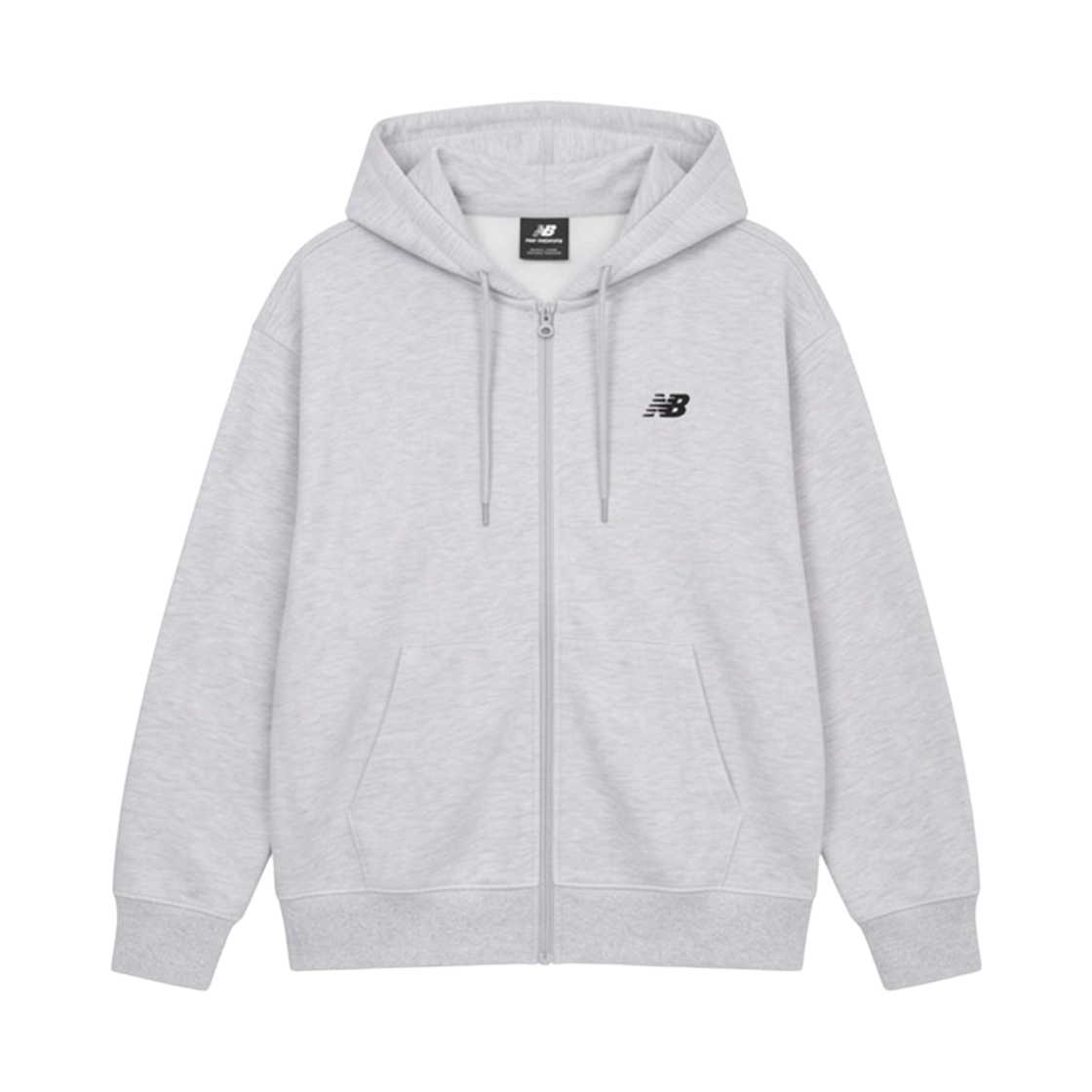뉴발란스 에센셜 싱글 메쉬 집업 후드 라이트 그레이(New Balance Essential Single Mesh Zip Up Hoodie Light Gray) - 1