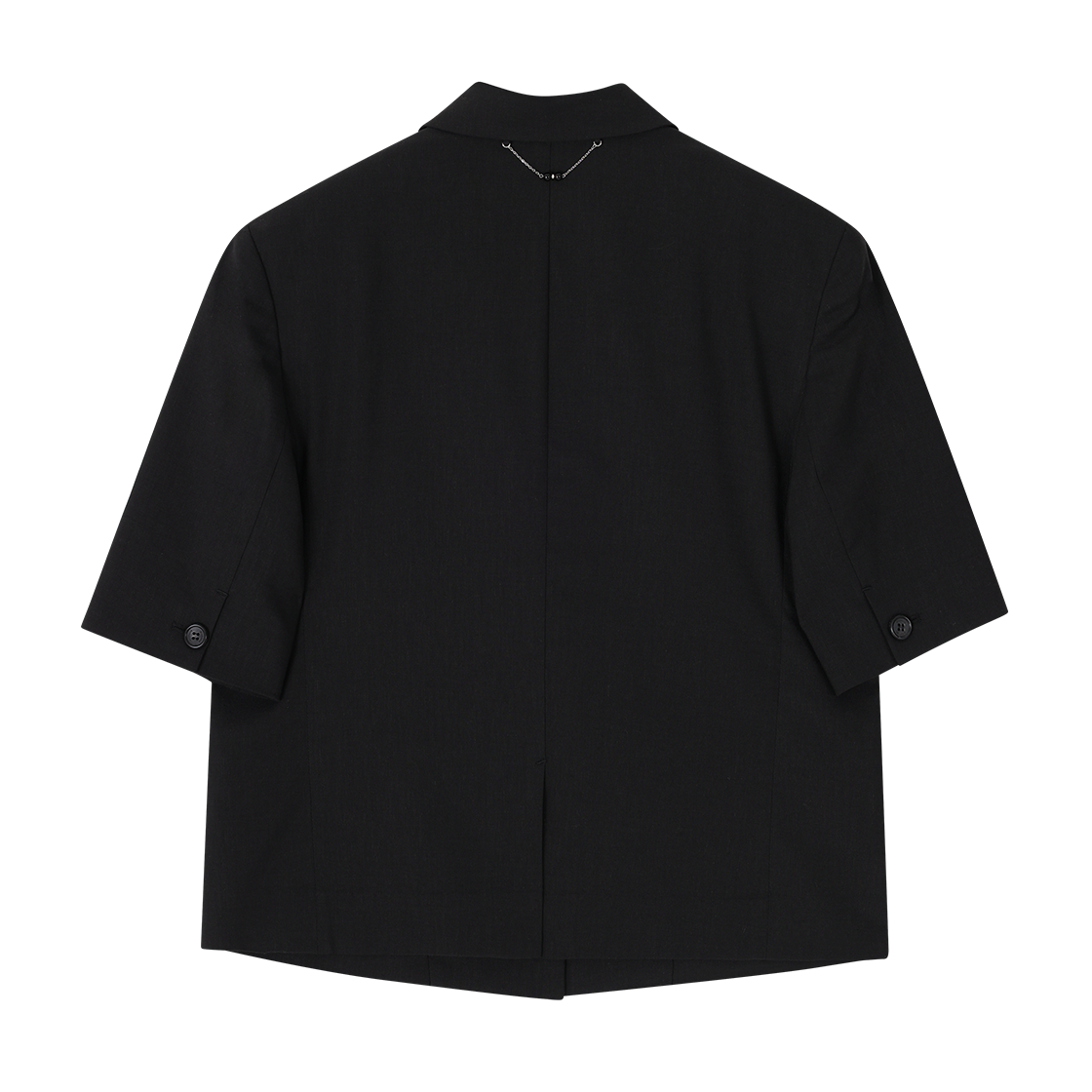 (W) 송지오 크롭 하프 슬리브 자켓 블랙((W) SONGZIO Crop Half Sleeve Jacket Black) - 2