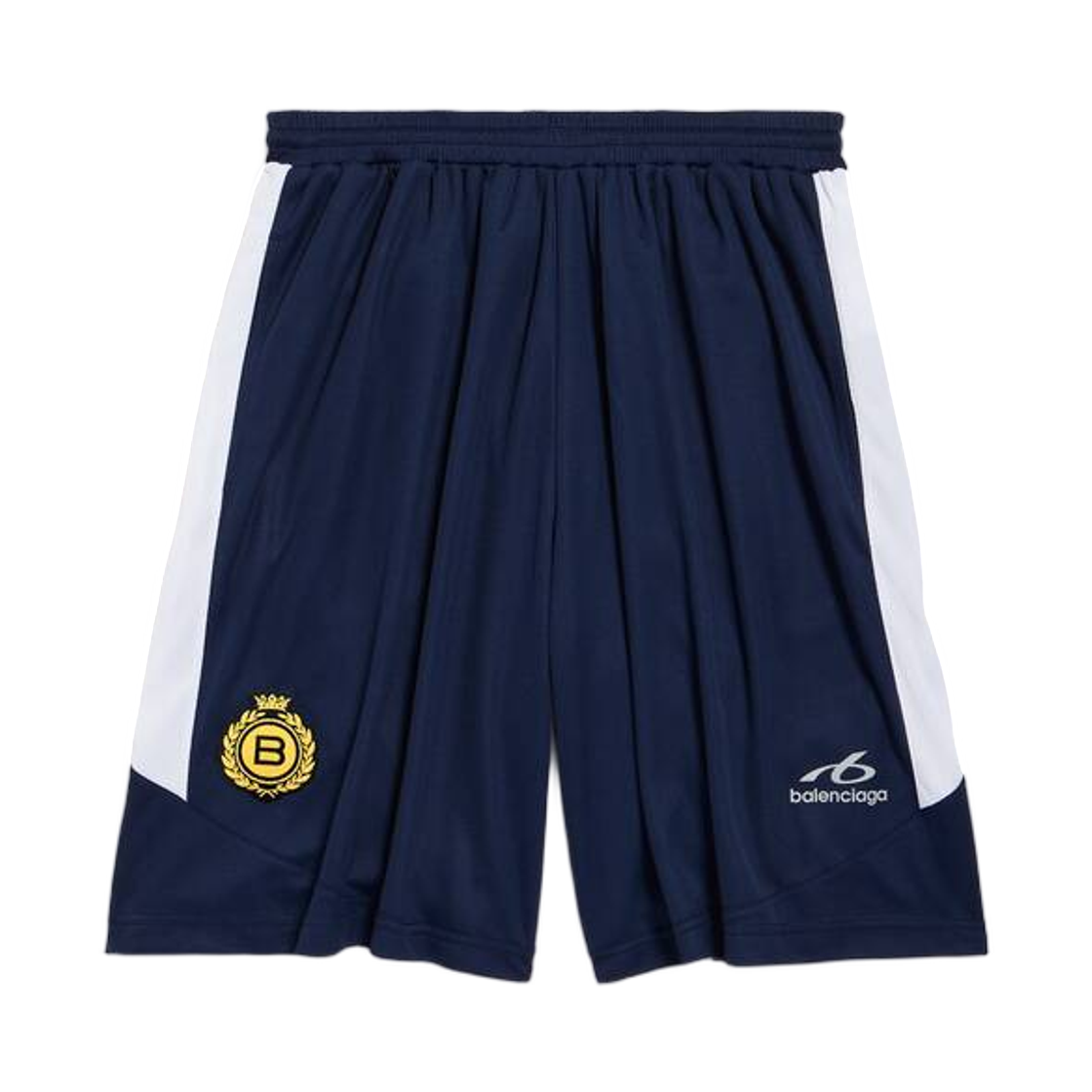 777709TUVZ78065 Balenciaga Soccer Baggy Shorts Navy