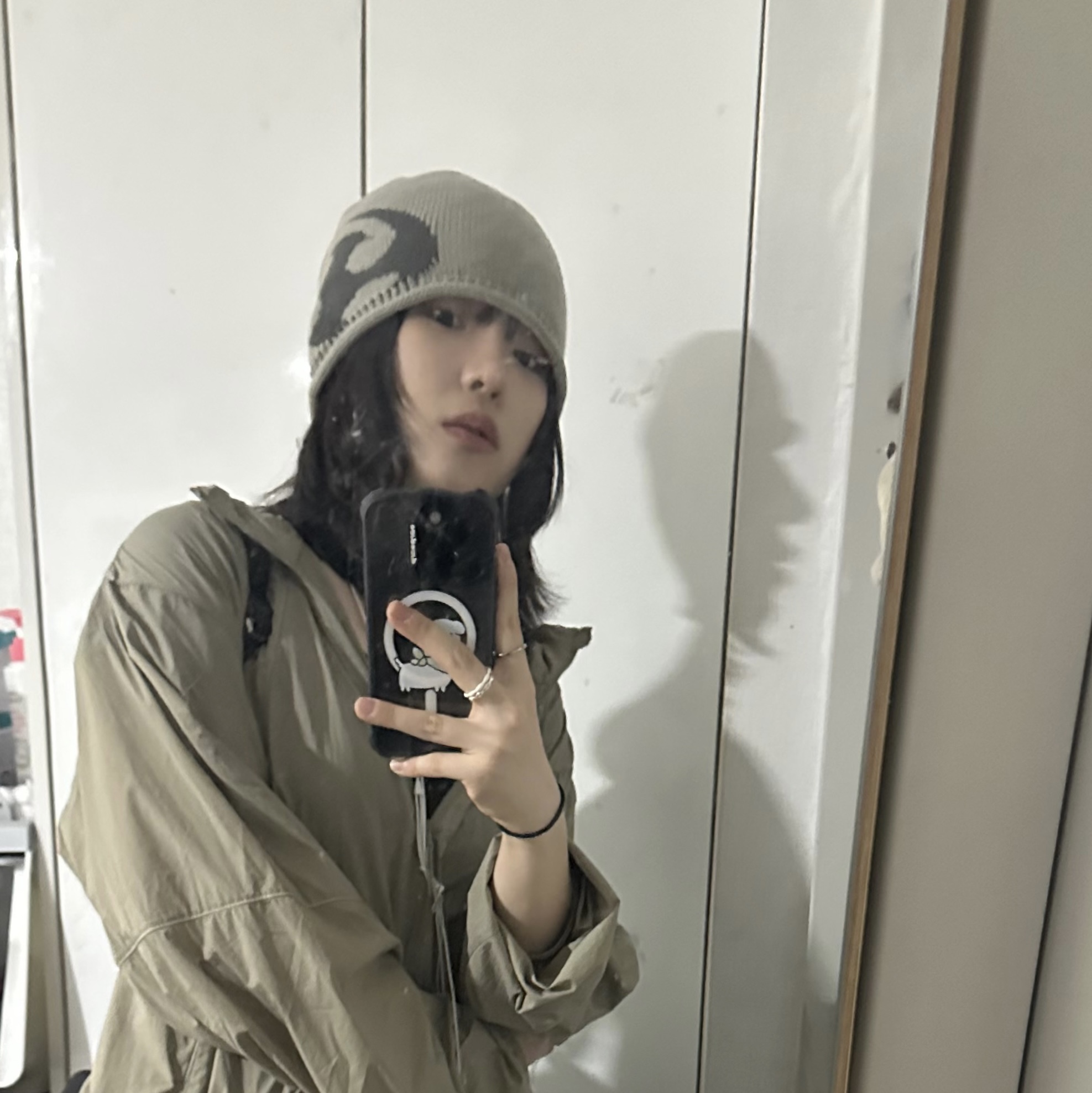 Sansan Gear Logo Beanie Light Grey - 24FW 착용 스타일 - 4