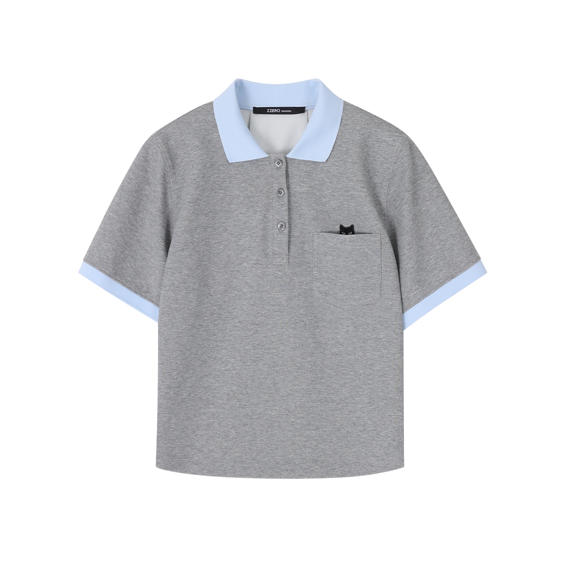 WI3TS867MG (W) SONGZIO ZZERO Panther Pique T Shirt Melange Grey